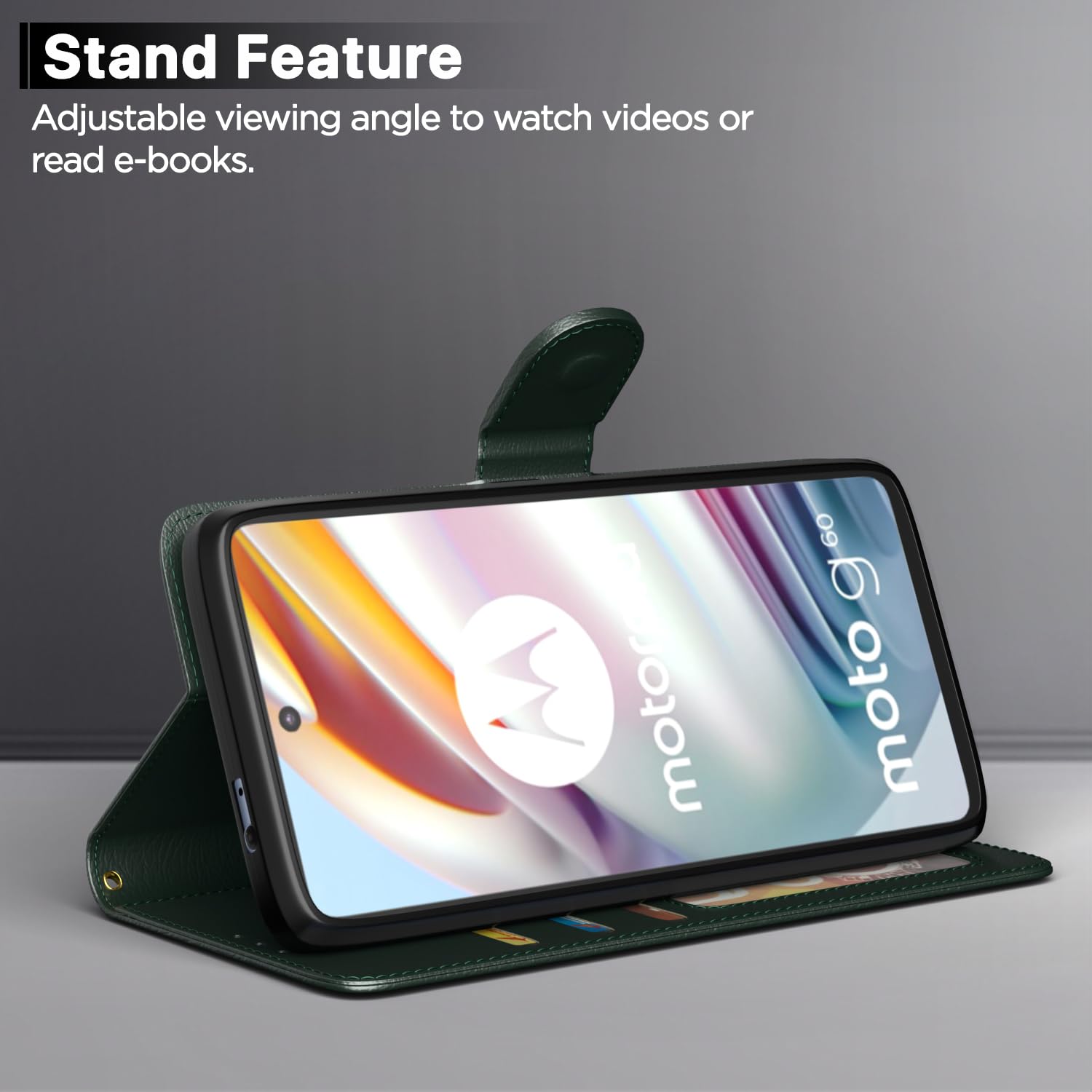 Pikkme Motorola Moto G60 / G40 Fusion Vintage Flip Cover (Green)