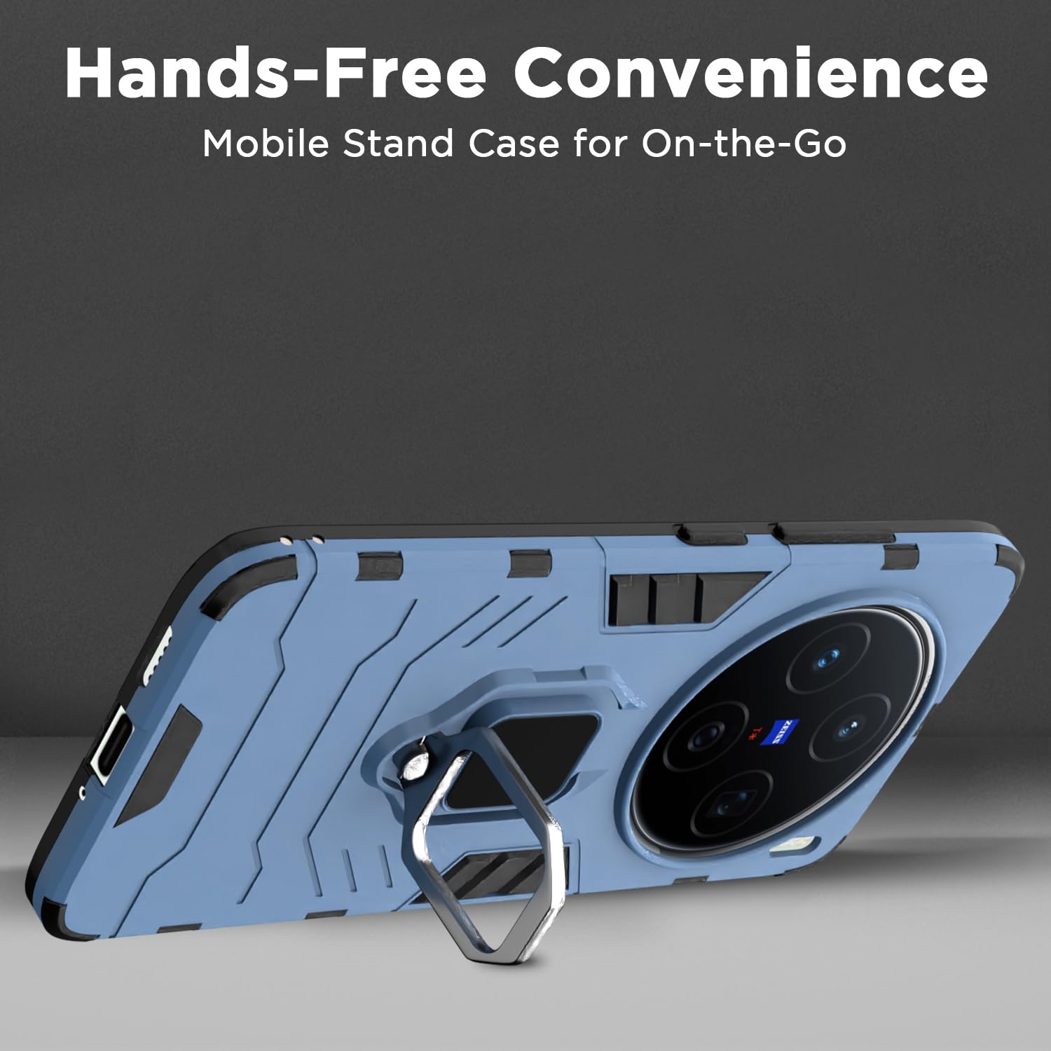 Pikkme Vivo X200 5G D5 Tough Armor Bumper Cover (Blue)