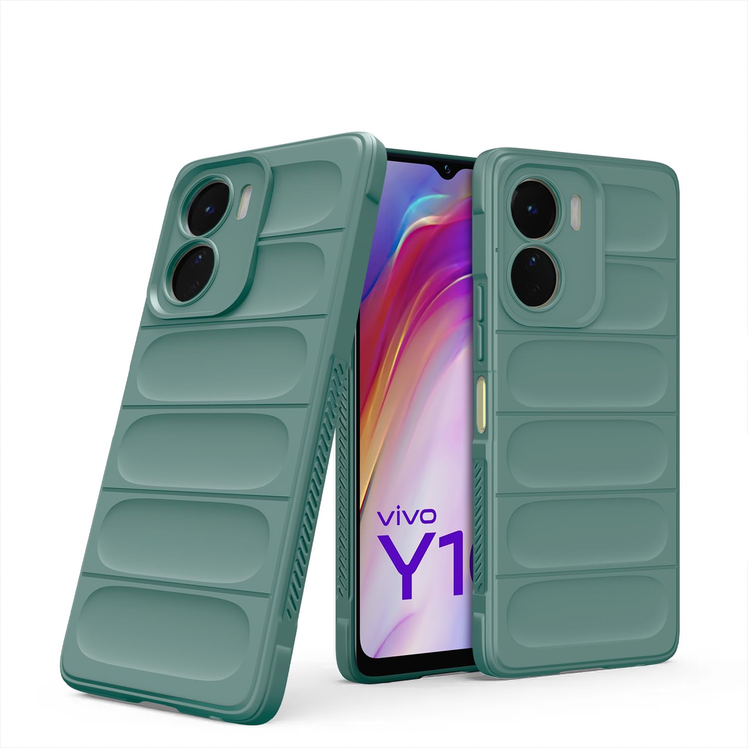 Pikkme green Liquid Silicone phone cover for Vivo Y16/T2x/Y56