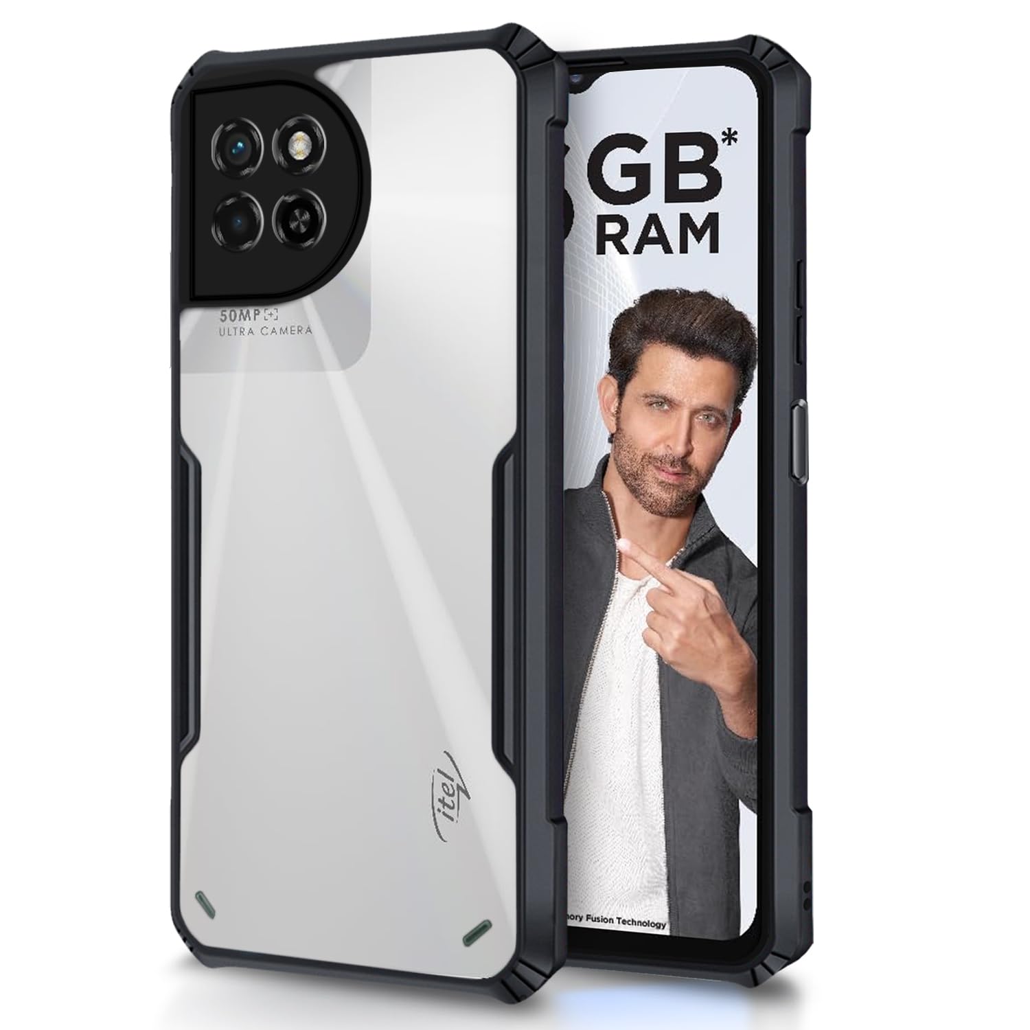 Pikkme black Hybrid back cover for ITEL S23