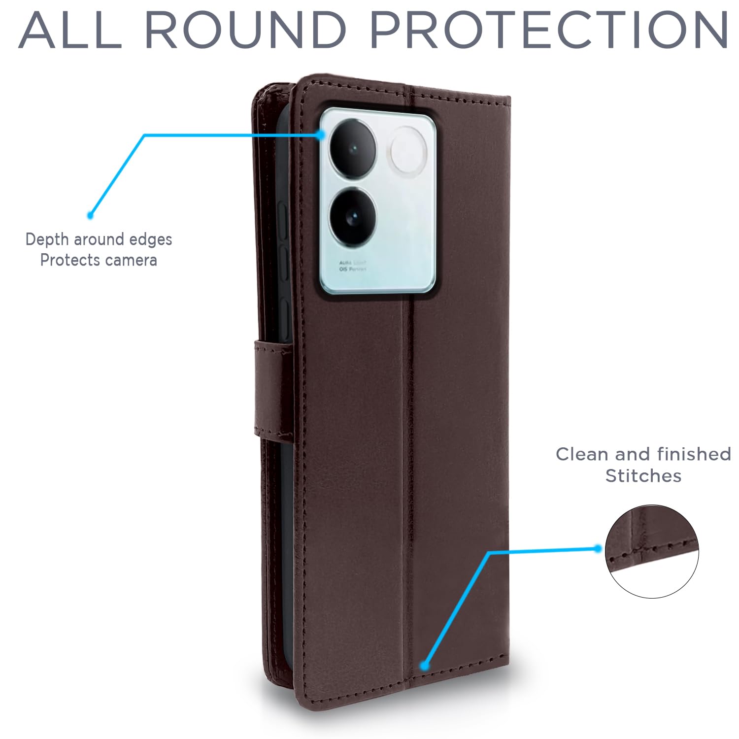 Pikkme Vivo T2 Pro 5G coffee mobile flip cover – photo 4