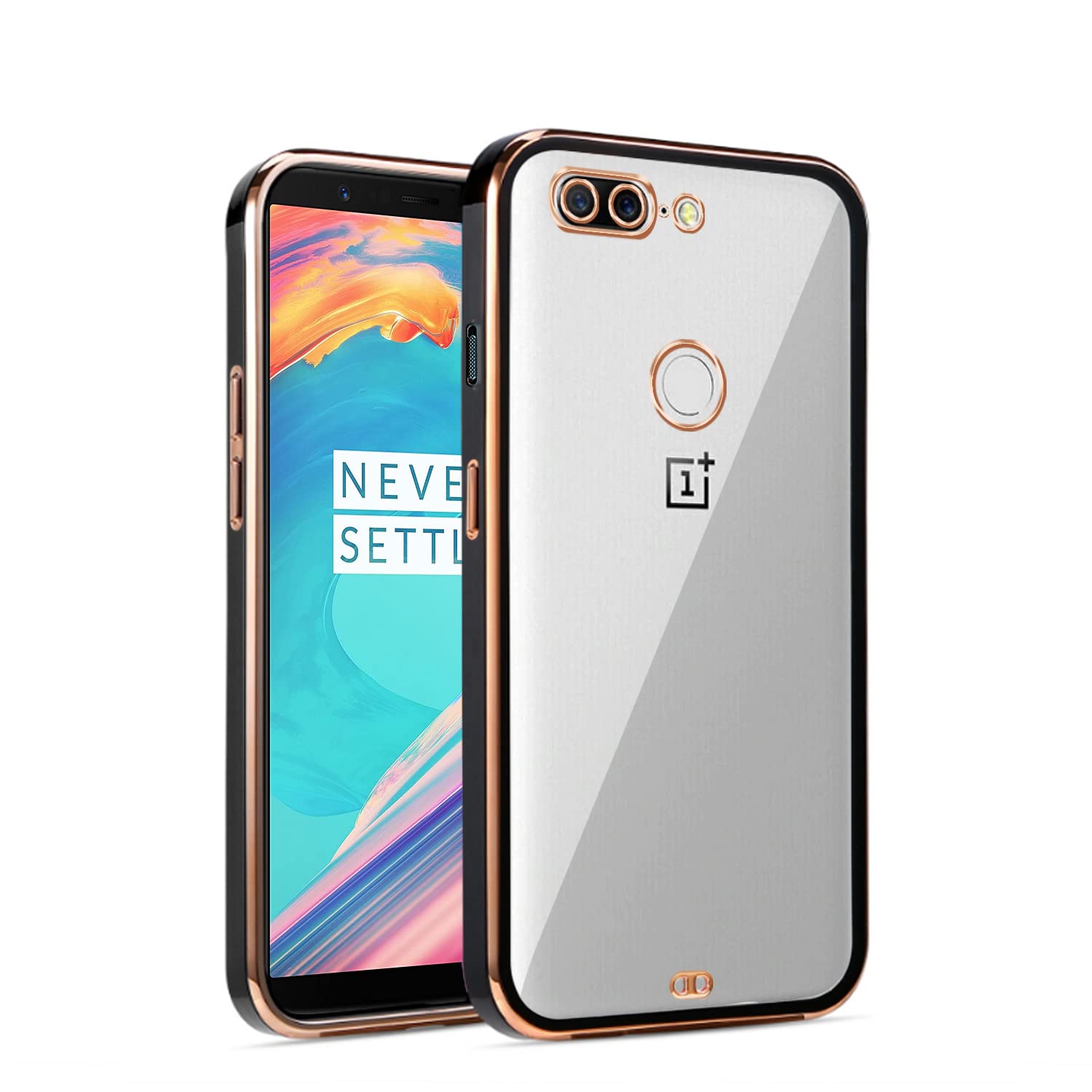 Pikkme black mobile back cover for OnePlus 5T