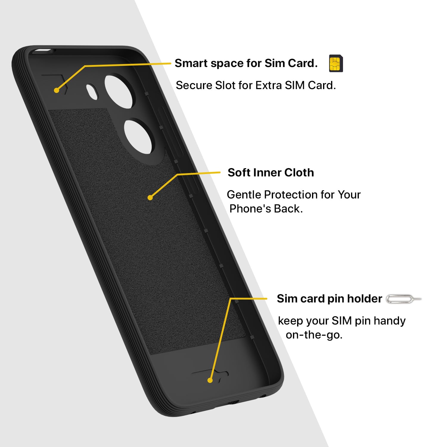 Pikkme Poco C71 / Redmi A5 Shockproof Soft Flexible Gencase Back cover (Black)