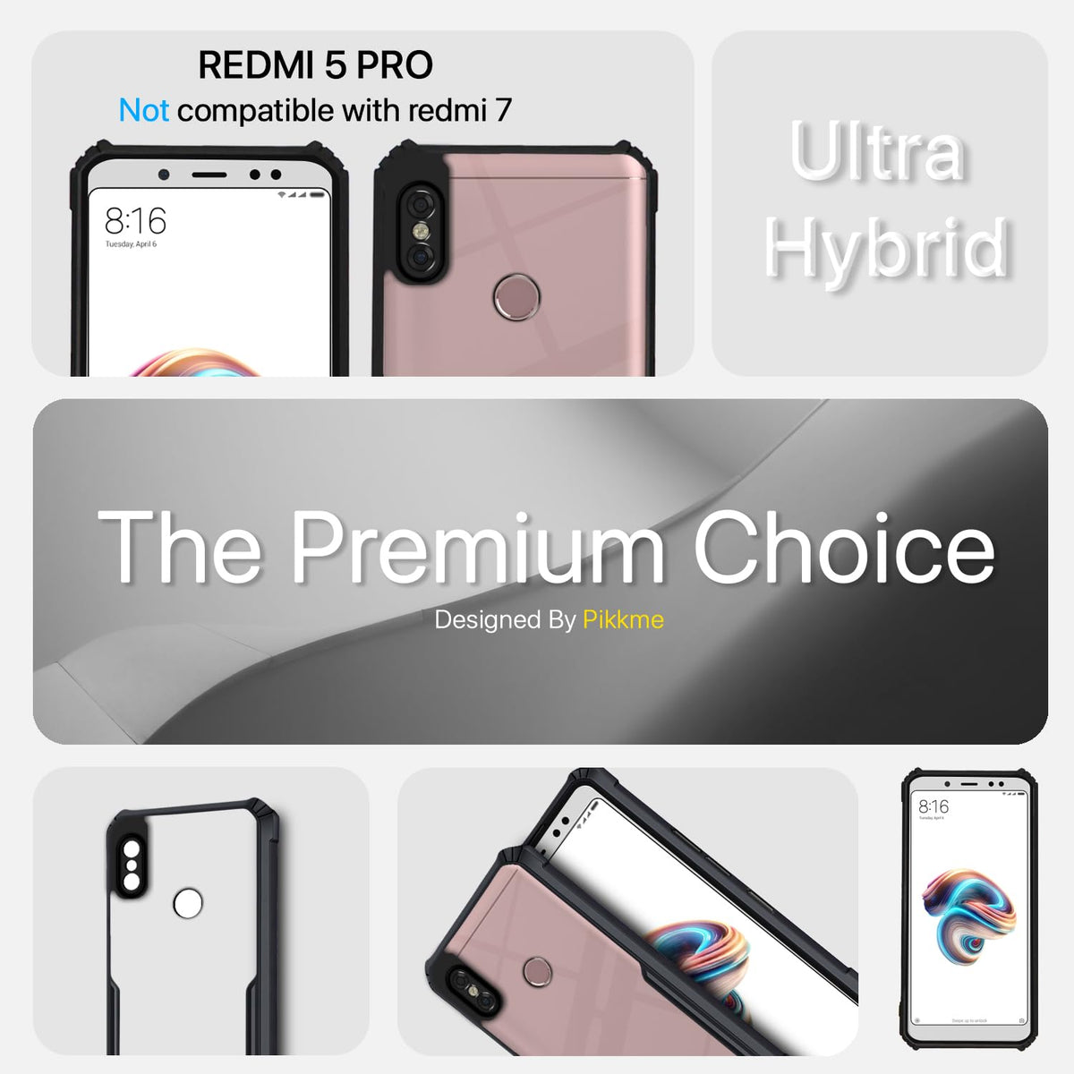 Pikkme Redmi Note 5 Pro Eagle black mobile back cover – photo 2