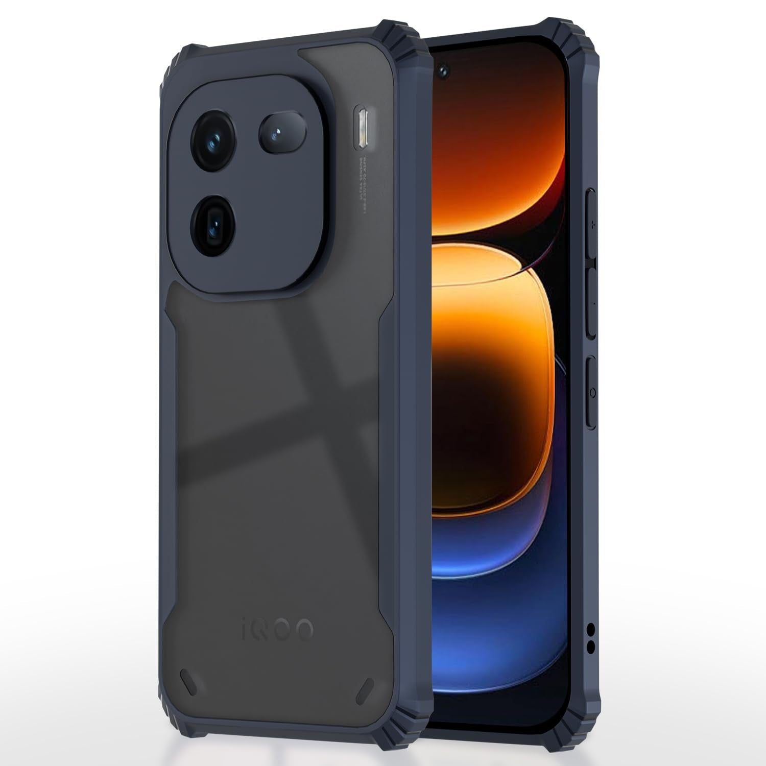 Pikkme blue Clear mobile cover for iQOO 12 5G