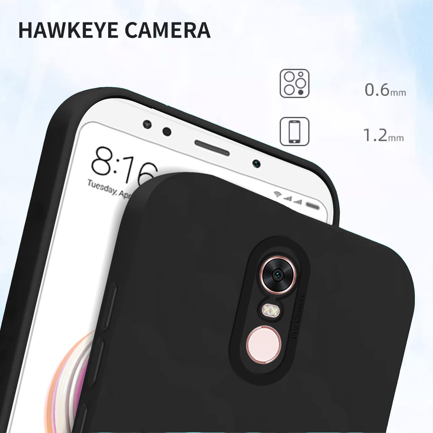Pikkme Mi Redmi Note 5 Liquid Silicone Back Cover | Black