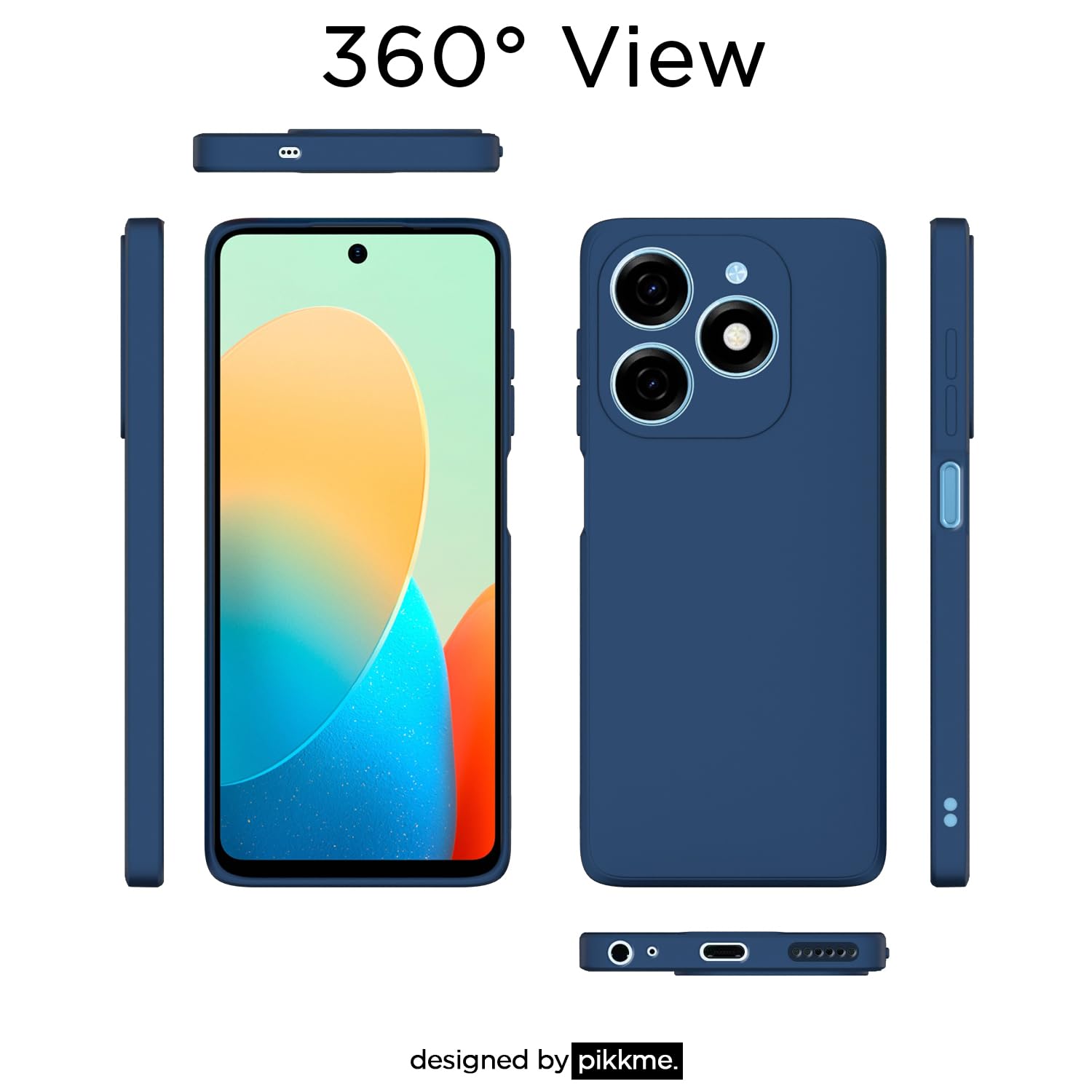 Pikkme TECNO Spark Go 2024 Liquid Silicone Back Cover (Blue)
