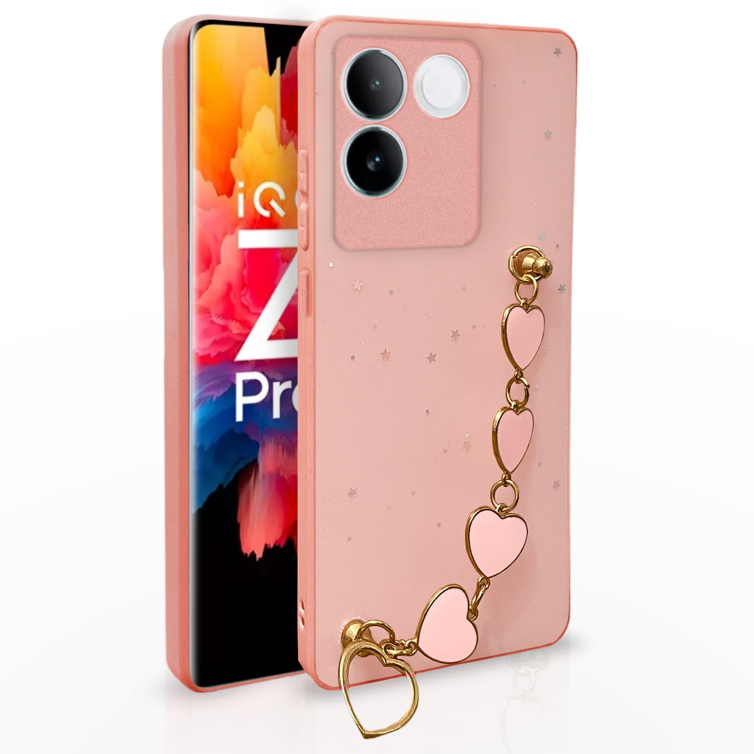 Pikkme pink Chain back cover for iQOO Z7 Pro 5G
