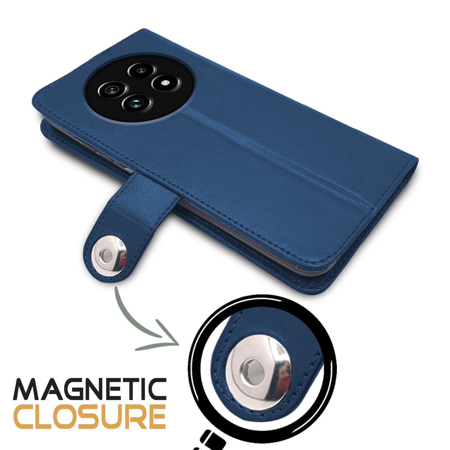 Pikkme blue Button mobile flip cover for Realme 13 Pro/13 Pro Plus 5G – photo 2