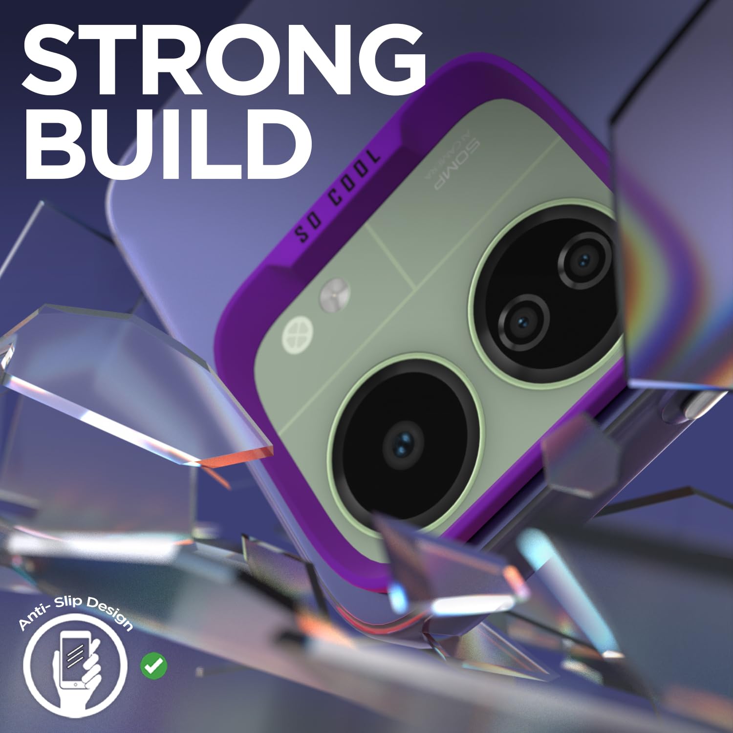 Pikkme Redmi 13C 5G So Cool Matte Finish Back Cover (Purple)