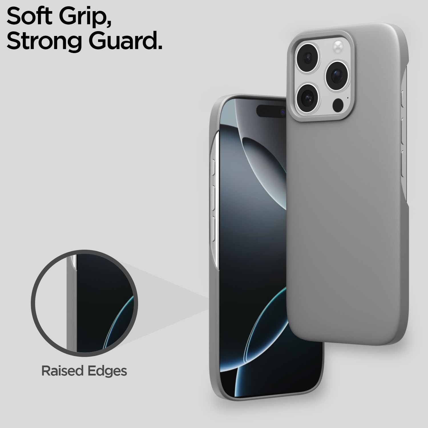 Pikkme iPhone 16 Pro SideCut Back Cover (Grey)