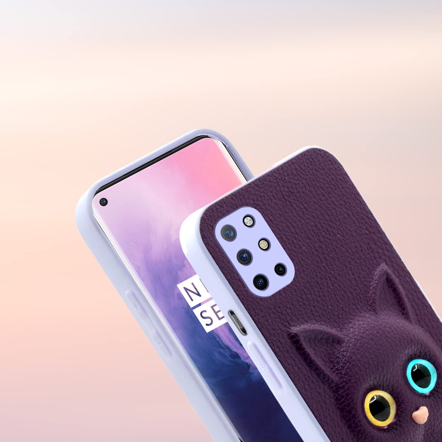 Pikkme Oneplus 8T Kitty Back Cover (Purple)