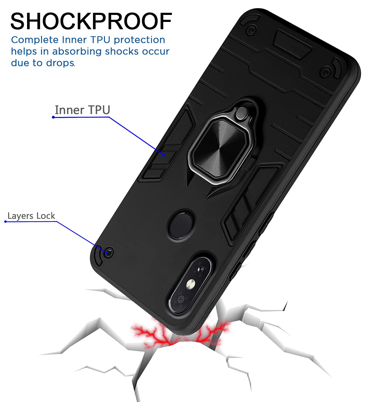 Black D5 Tough Armor mobile cover for Redmi Note 5 Pro – Pikkme – photo 4