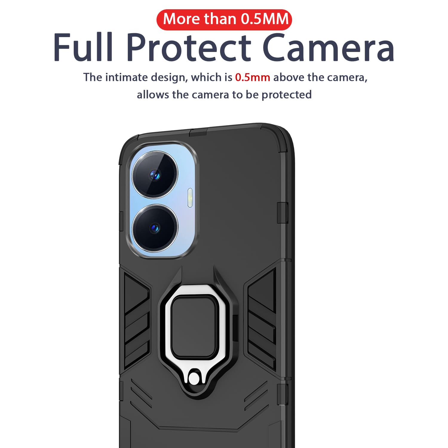 Realme Narzo N55/C55 D5 Tough Armor phone cover in black by Pikkme – photo 7