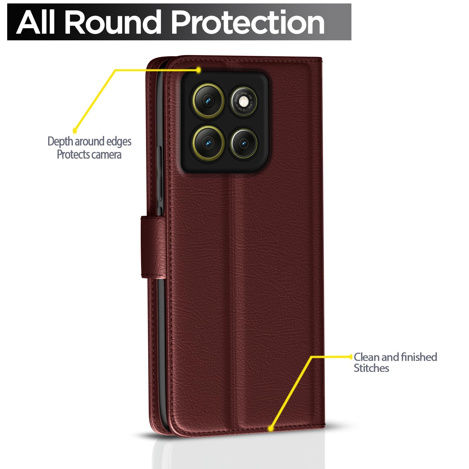Brown Wallet wallet flip cover for Moto G86 Power 5G – Pikkme – photo 4