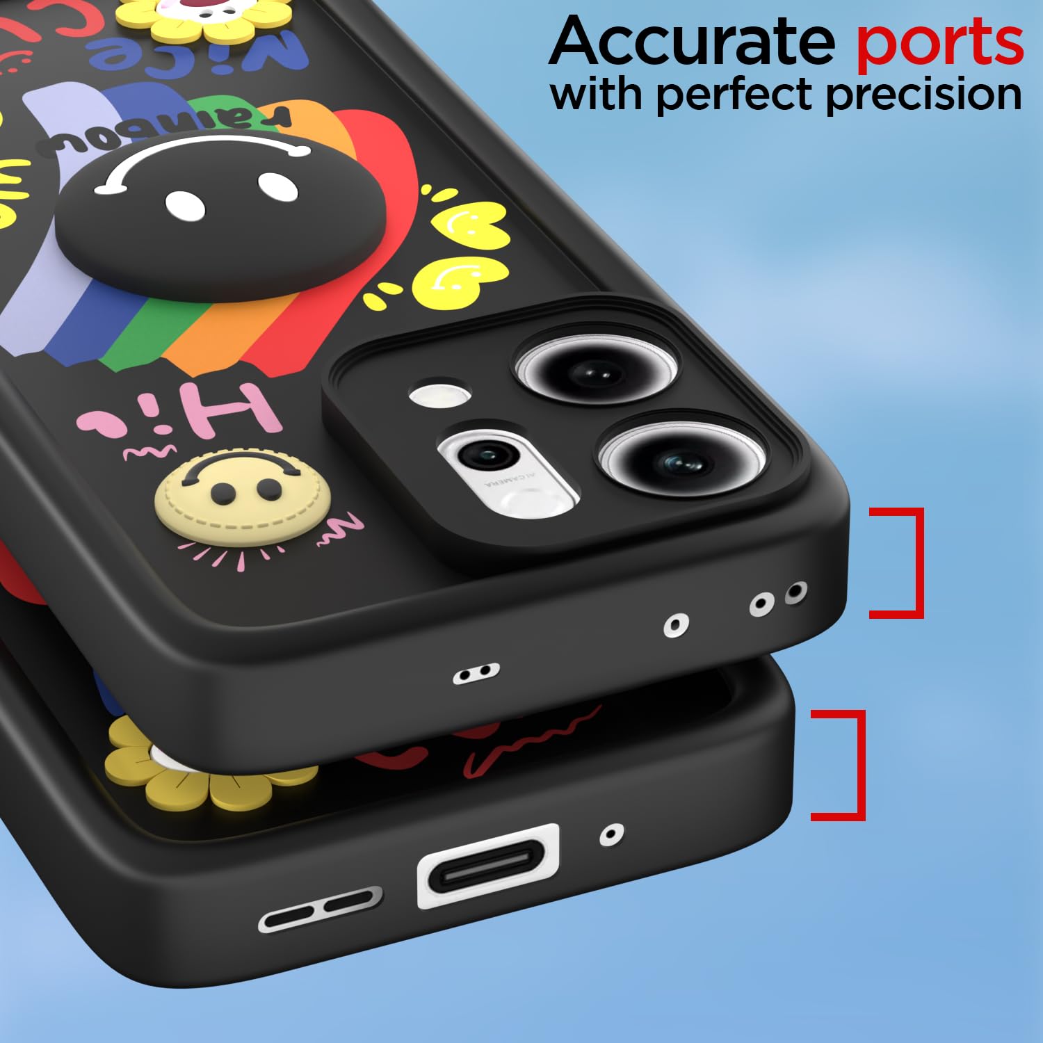 Pikkme Oppo Reno 14 Pro 5G black mobile back cover – photo 4