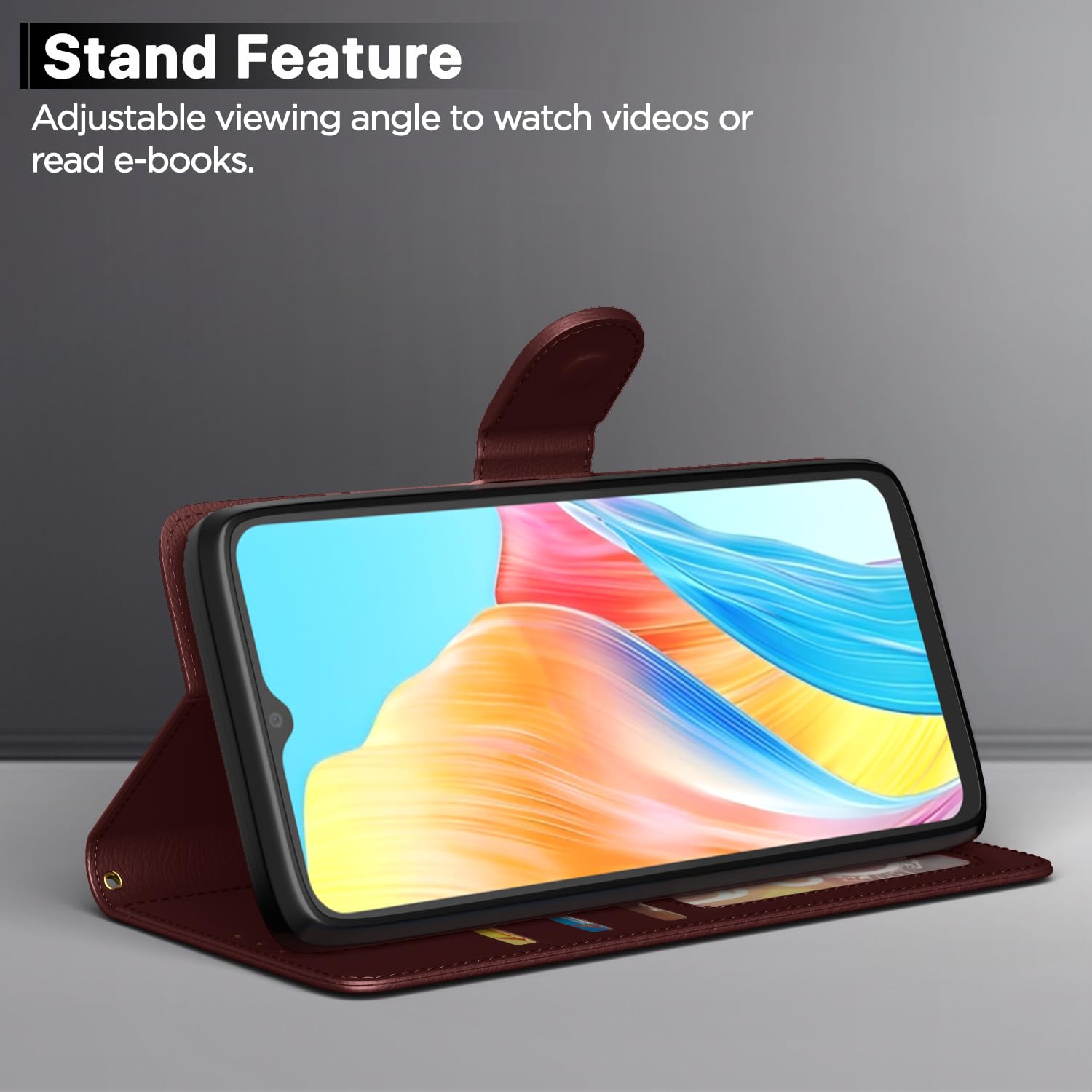 Oppo A38/A18 4G mobile flip cover in brown by Pikkme – photo 3