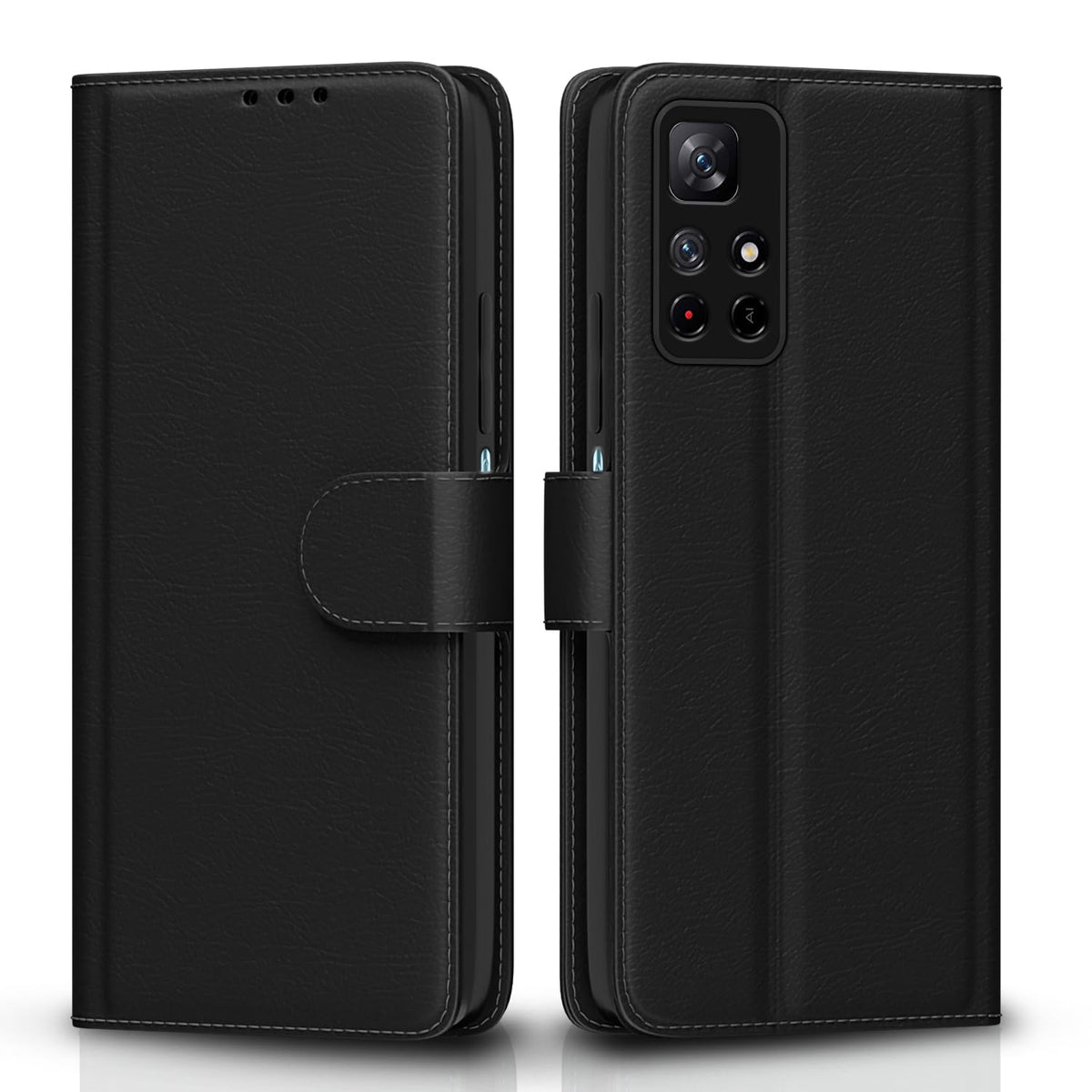 Black Wallet flip cover for Redmi Note 11T/Poco M4 Pro – Pikkme