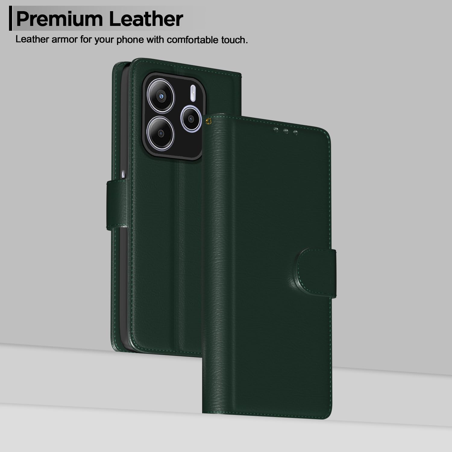 Redmi Note 14 5G flip case in green by Pikkme – photo 2