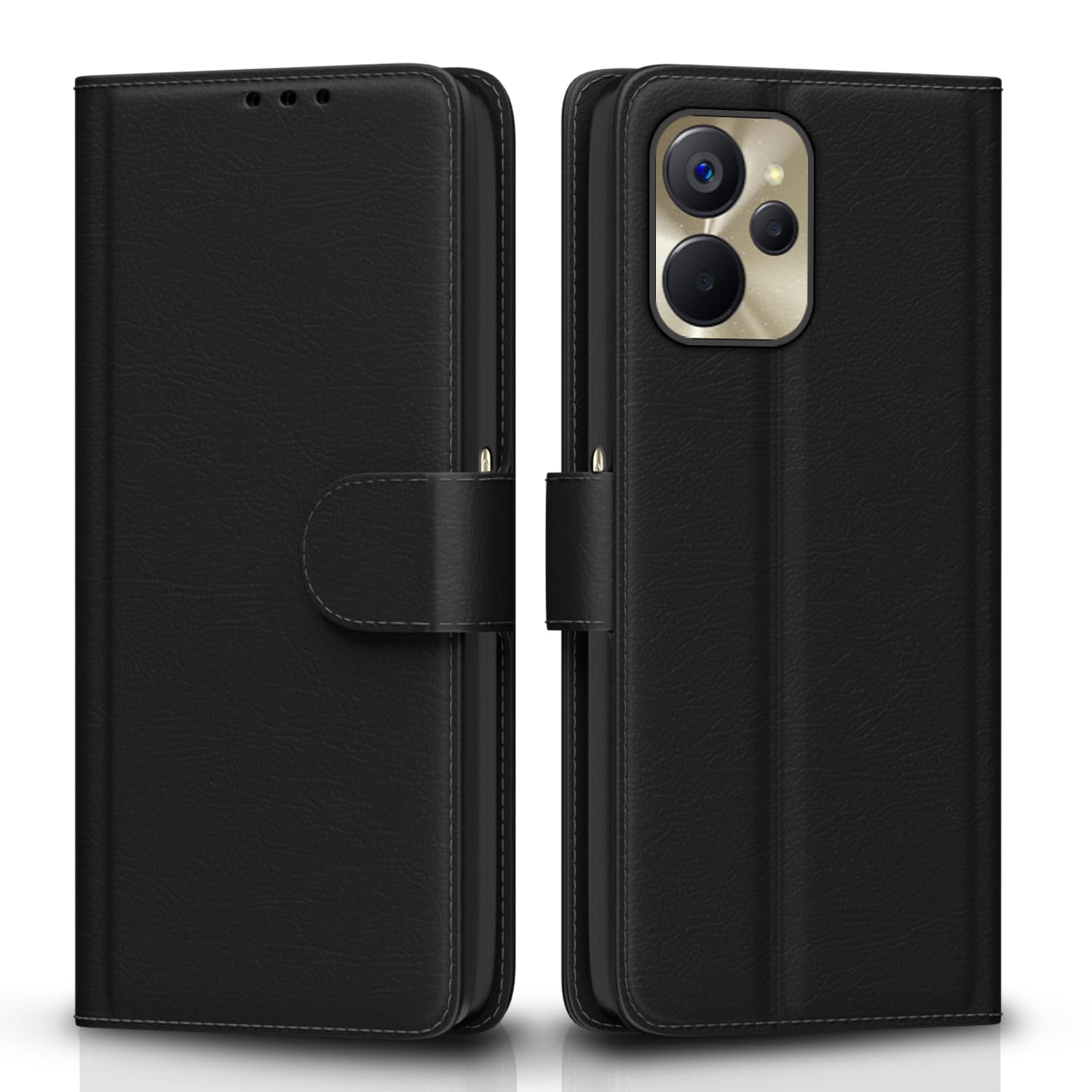 Realme 9i 5G Wallet flip cover in black by Pikkme