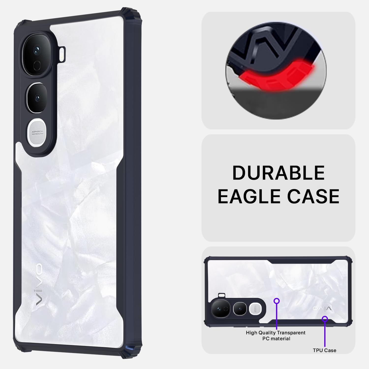 Pikkme Vivo Y400 Pro 5G Ultra Clear blue mobile back cover – photo 5