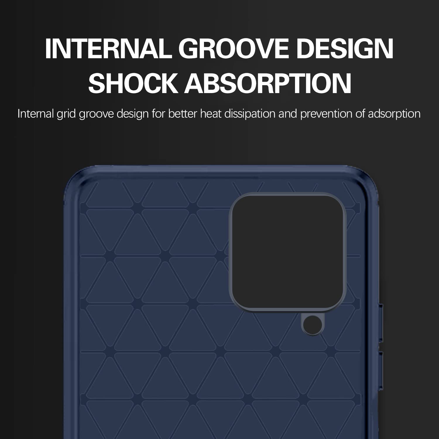 Pikkme Samsung Galaxy M12 / F12 / A12 Hybrid Carbon Fiber Back Cover | Blue