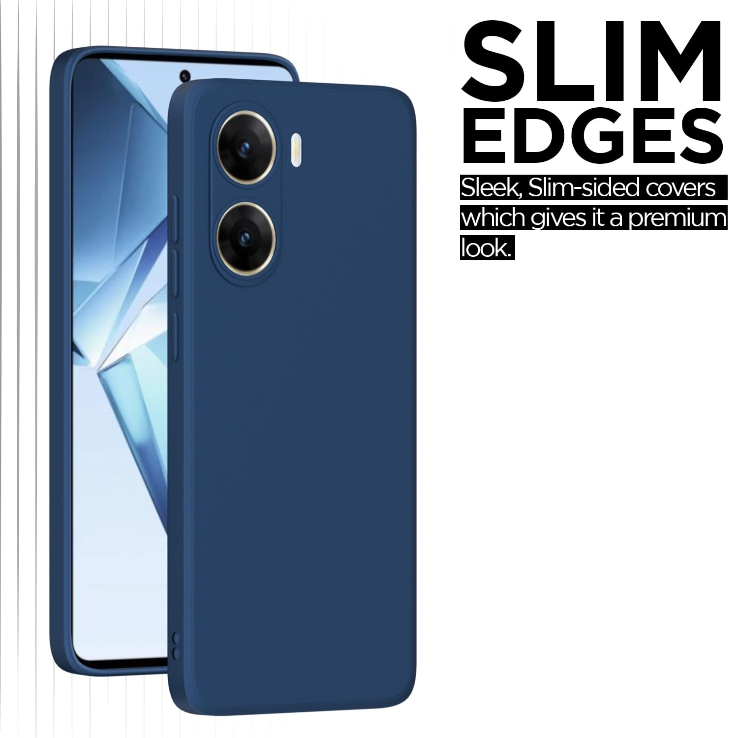 Pikkme Vivo V29e 5G Soft Matte Silicone Shockproof Case (Blue)