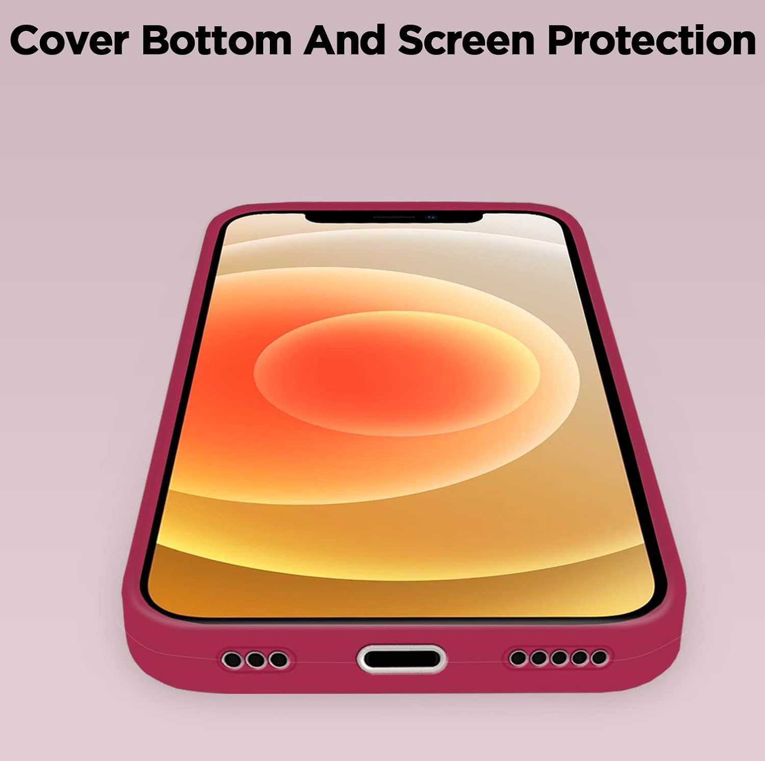 Pikkme iPhone 12 Mini Super Soft Silicone Back Cover (Rose Red)