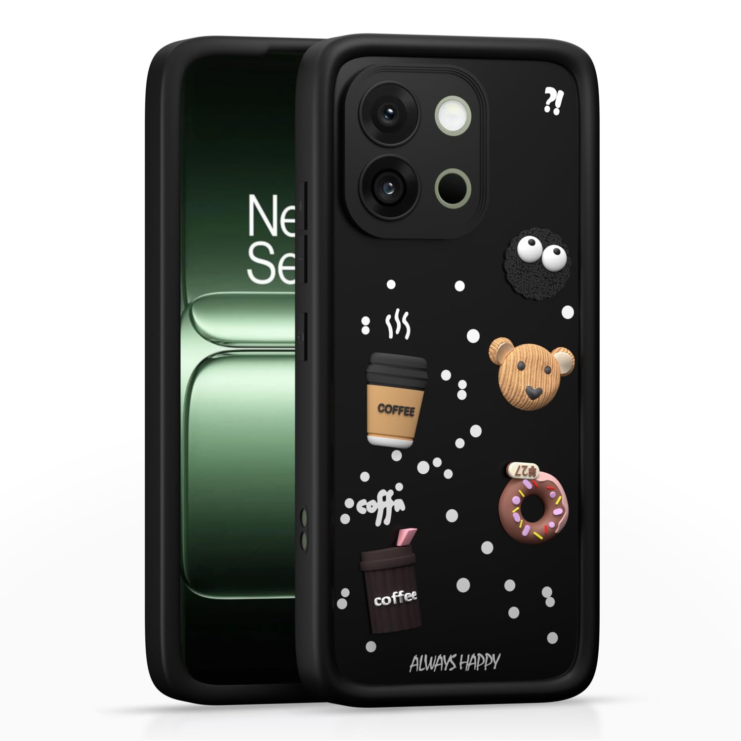 Pikkme black back cover for OnePlus 13S 5G/3D