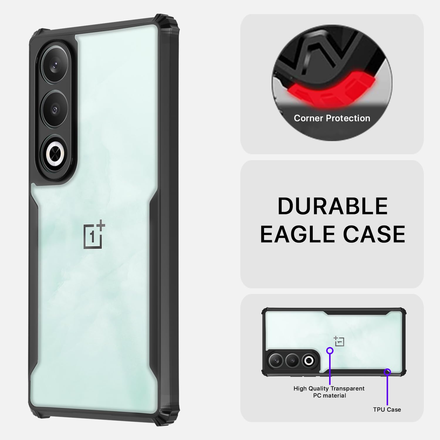 Pikkme OnePlus Nord Ce 4 5G Eagle Back Cover (Black)