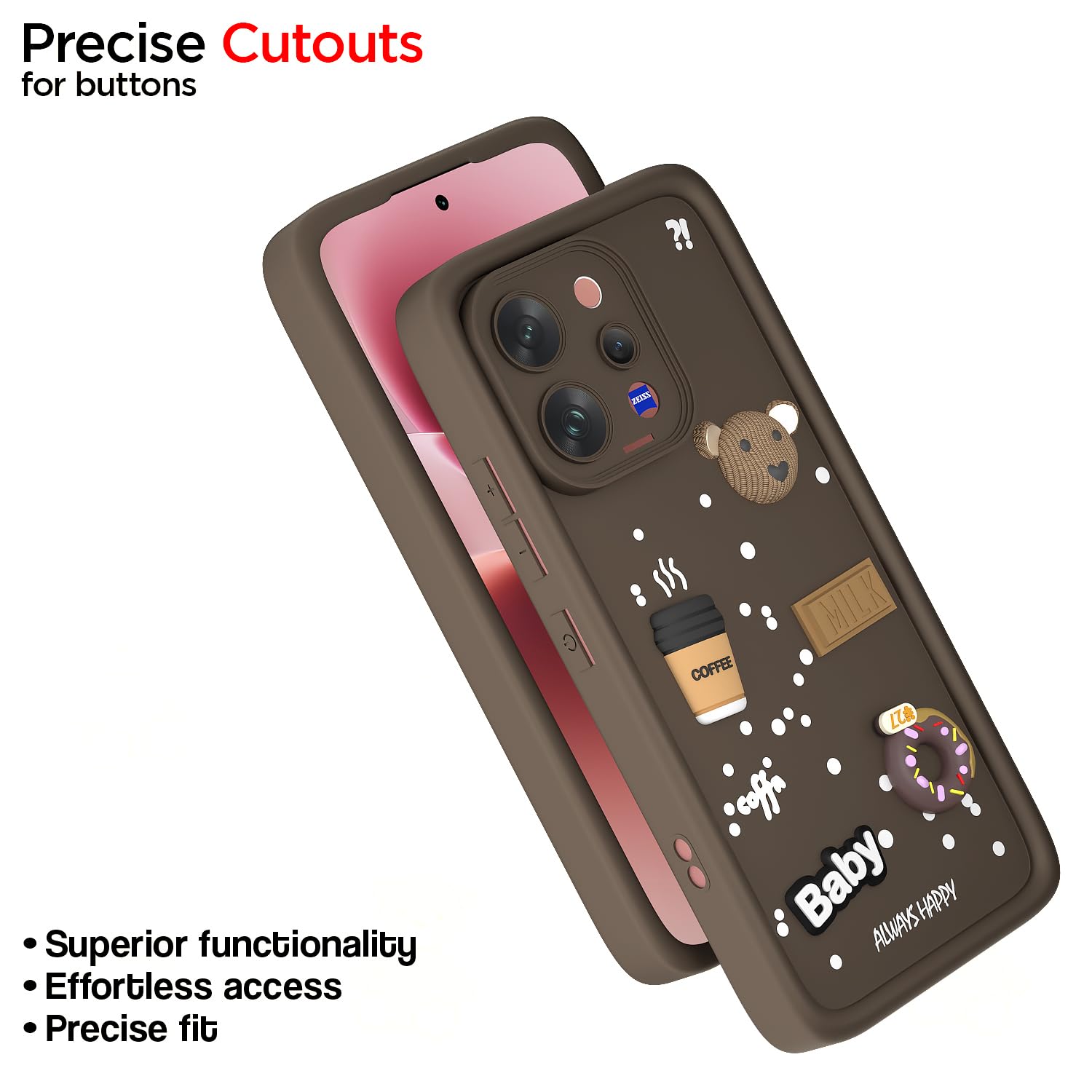 Brown Silicone phone cover for Vivo V70 5G/3D – Pikkme – photo 6