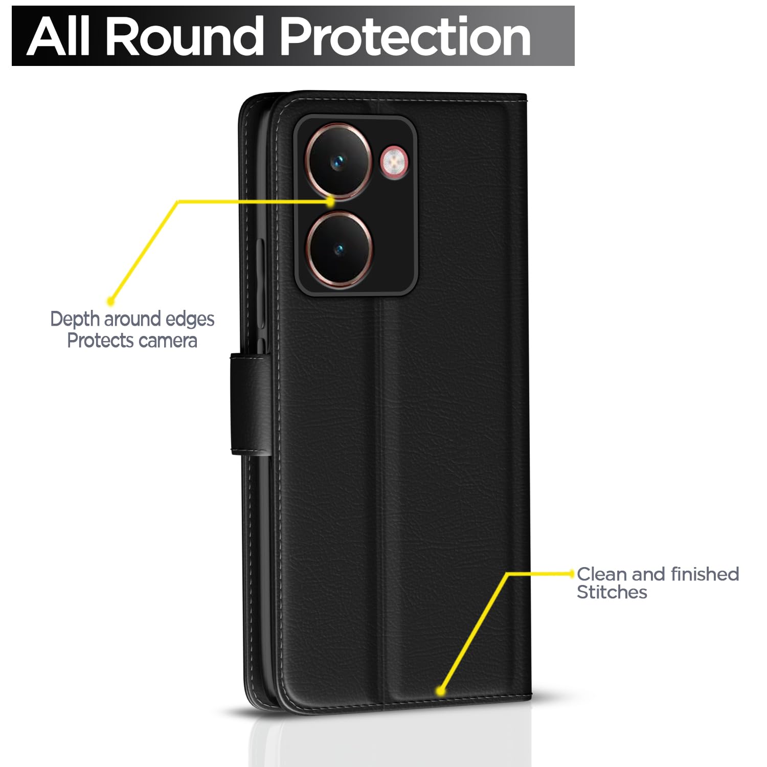 Pikkme Realme P3 Ultra 5G Vintage Flip Cover (Black)