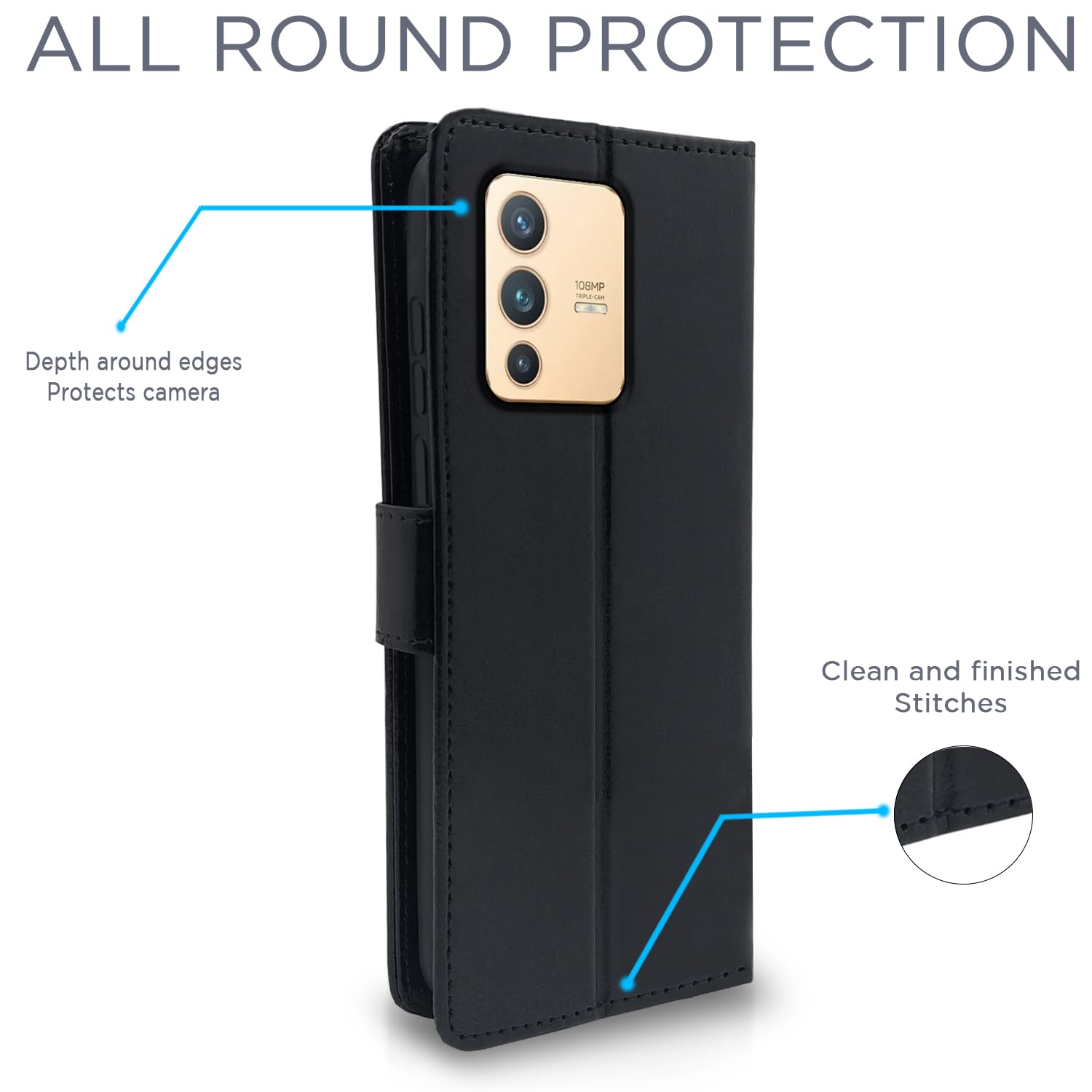 Pikkme Vivo V23 Pro 5G Wallet black mobile flip cover – photo 4