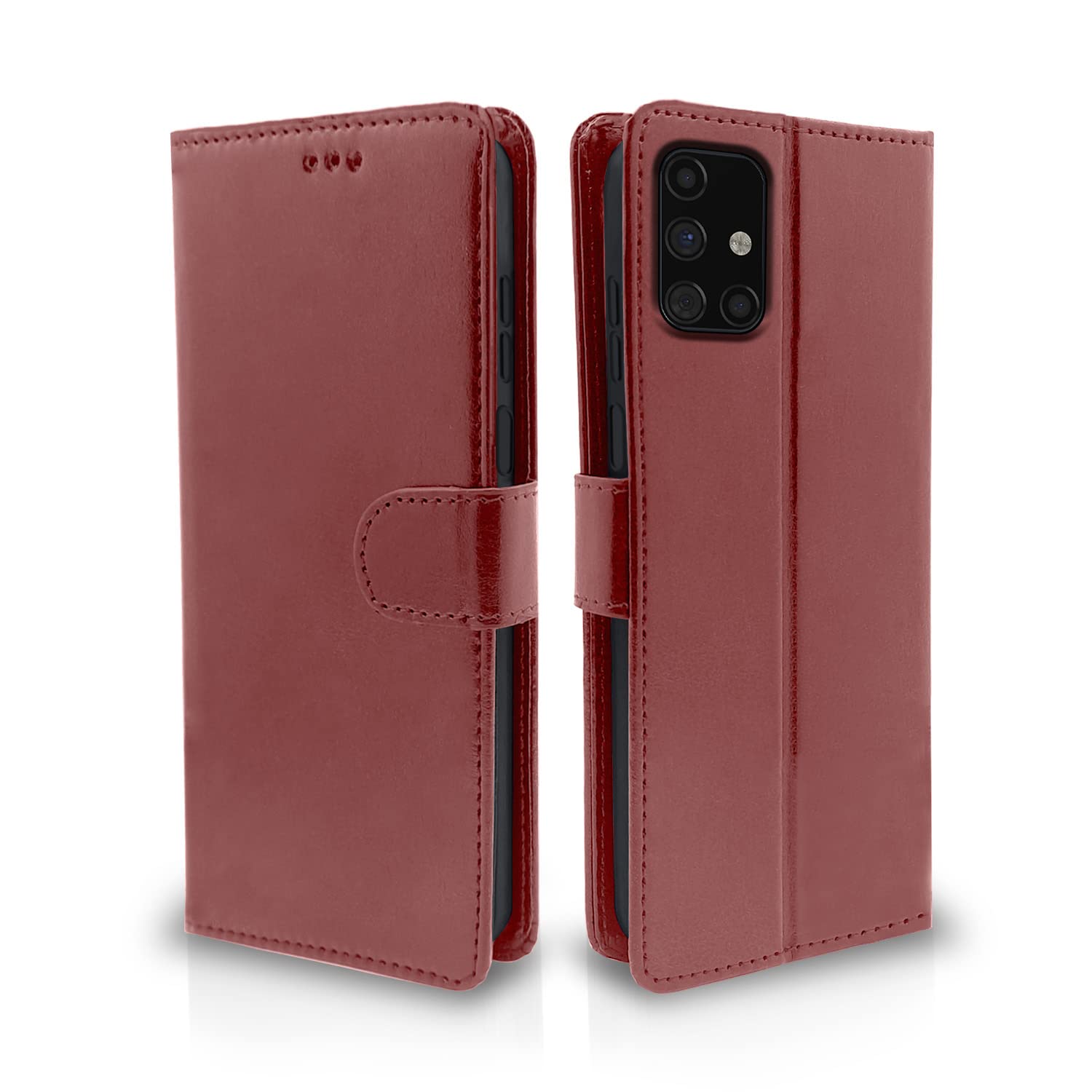 Brown Wallet wallet flip cover for Samsung M51 – Pikkme