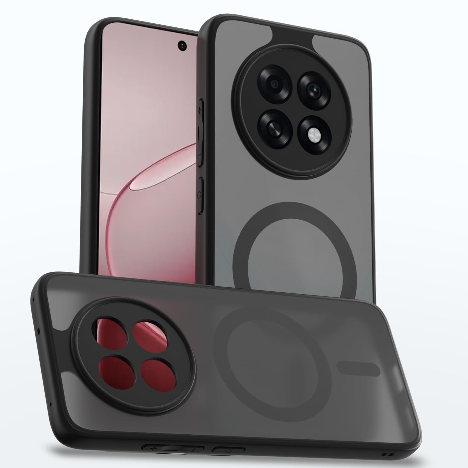 Black smoke mag-safe MagSafe mobile cover for Oppo F31 Pro Plus 5G – Pikkme