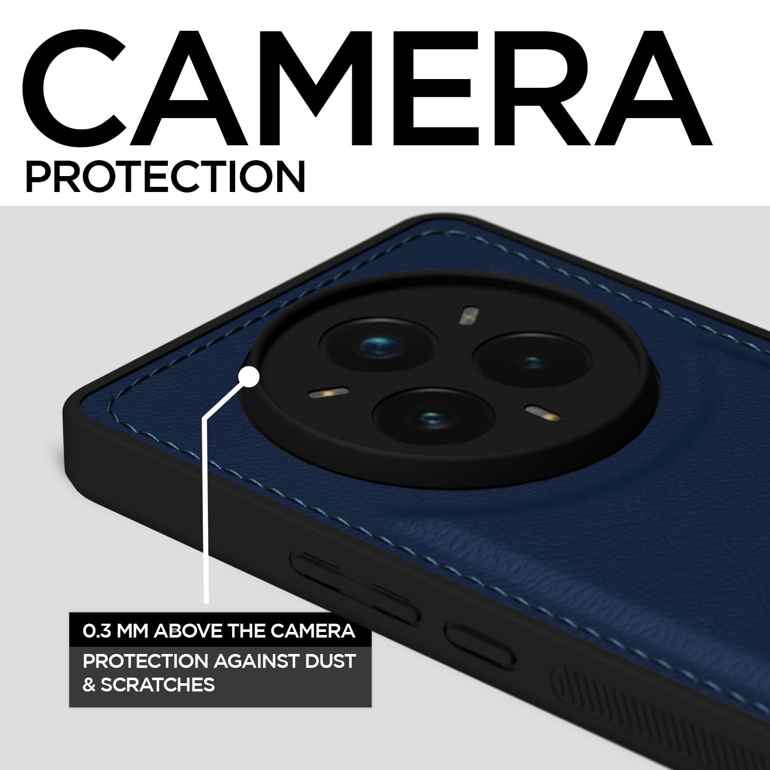 Pikkme Realme 14 Pro 5G Leatherback Back Case (Blue)