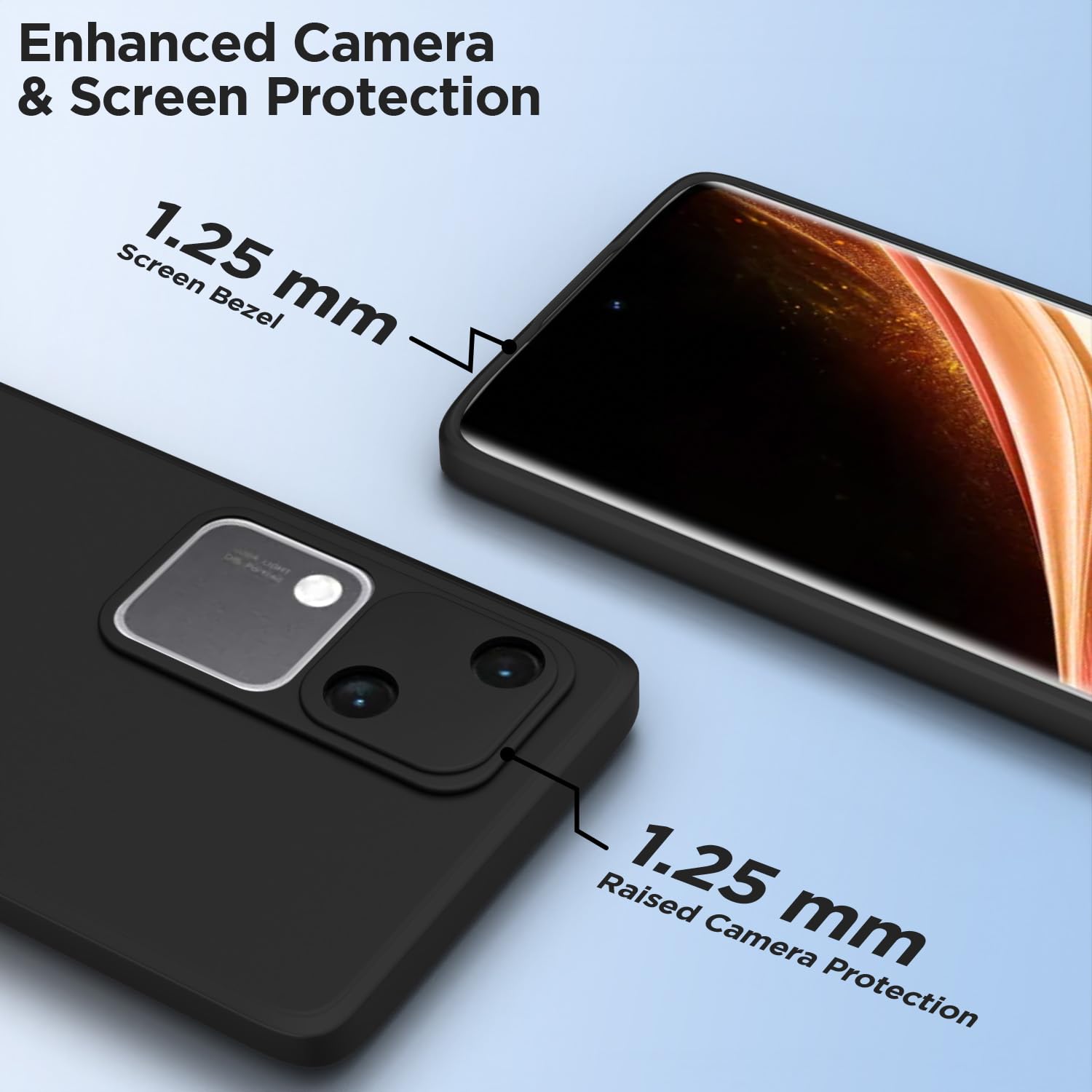 Pikkme Vivo V30 5G Liquid Silicone Back Cover (Black)