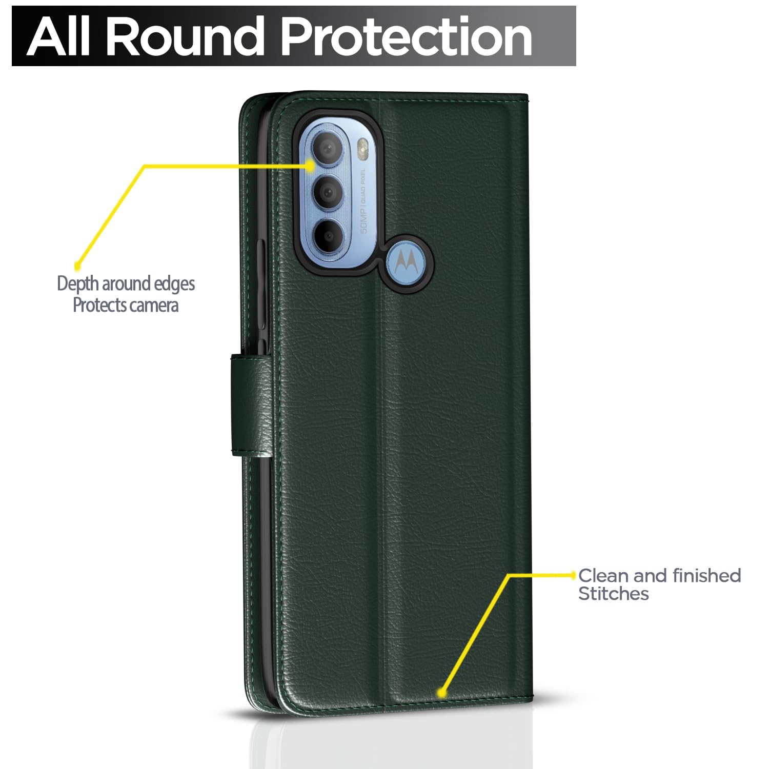 Pikkme Moto G31 green flip cover – photo 4