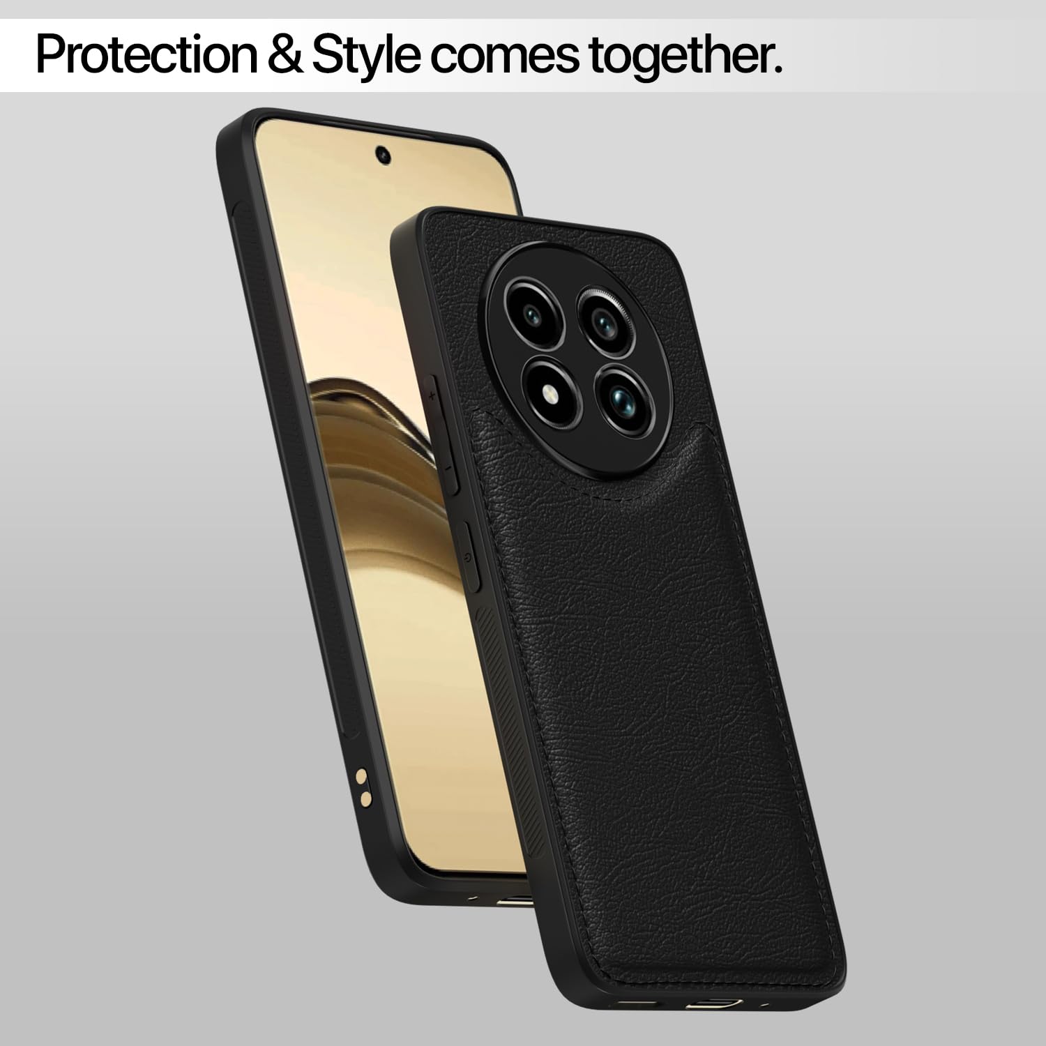 Pikkme Realme 13 Pro / 13 Pro Plus 5G Leatherback Back Case | Black