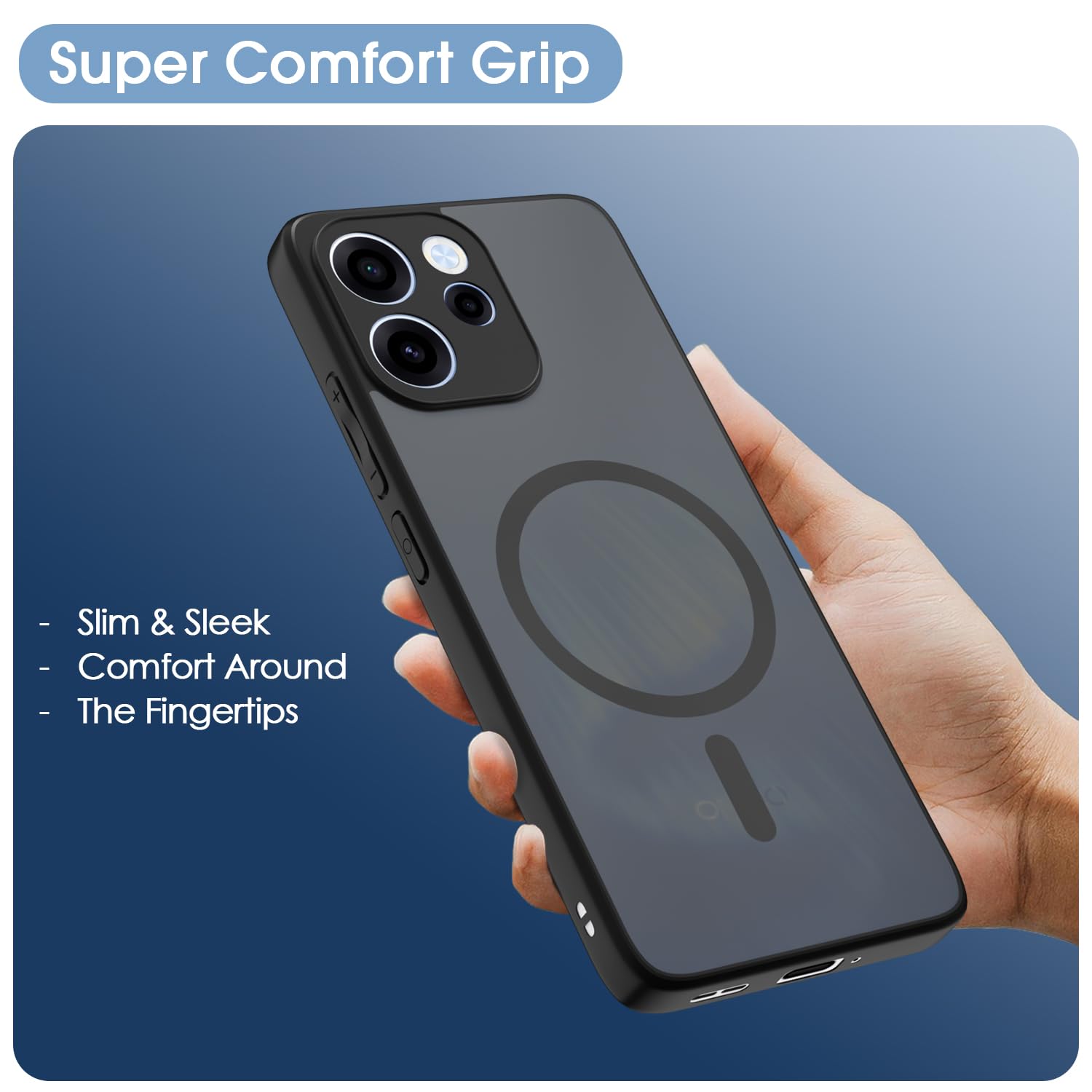 Pikkme black smoke mag-safe mobile cover for Oppo Reno 15F 5G – photo 6
