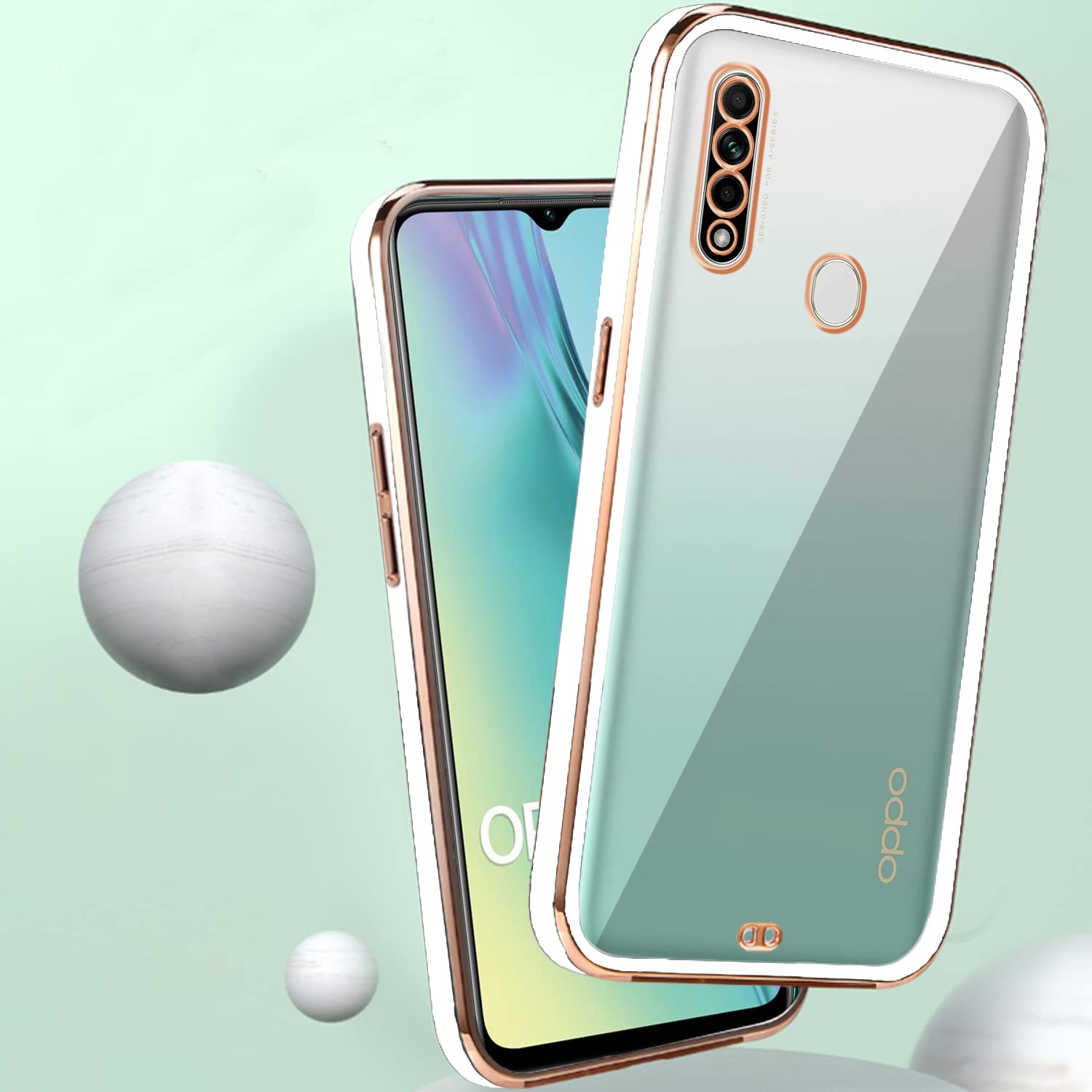 Oppo A31 Chrome phone cover in white by Pikkme – photo 4
