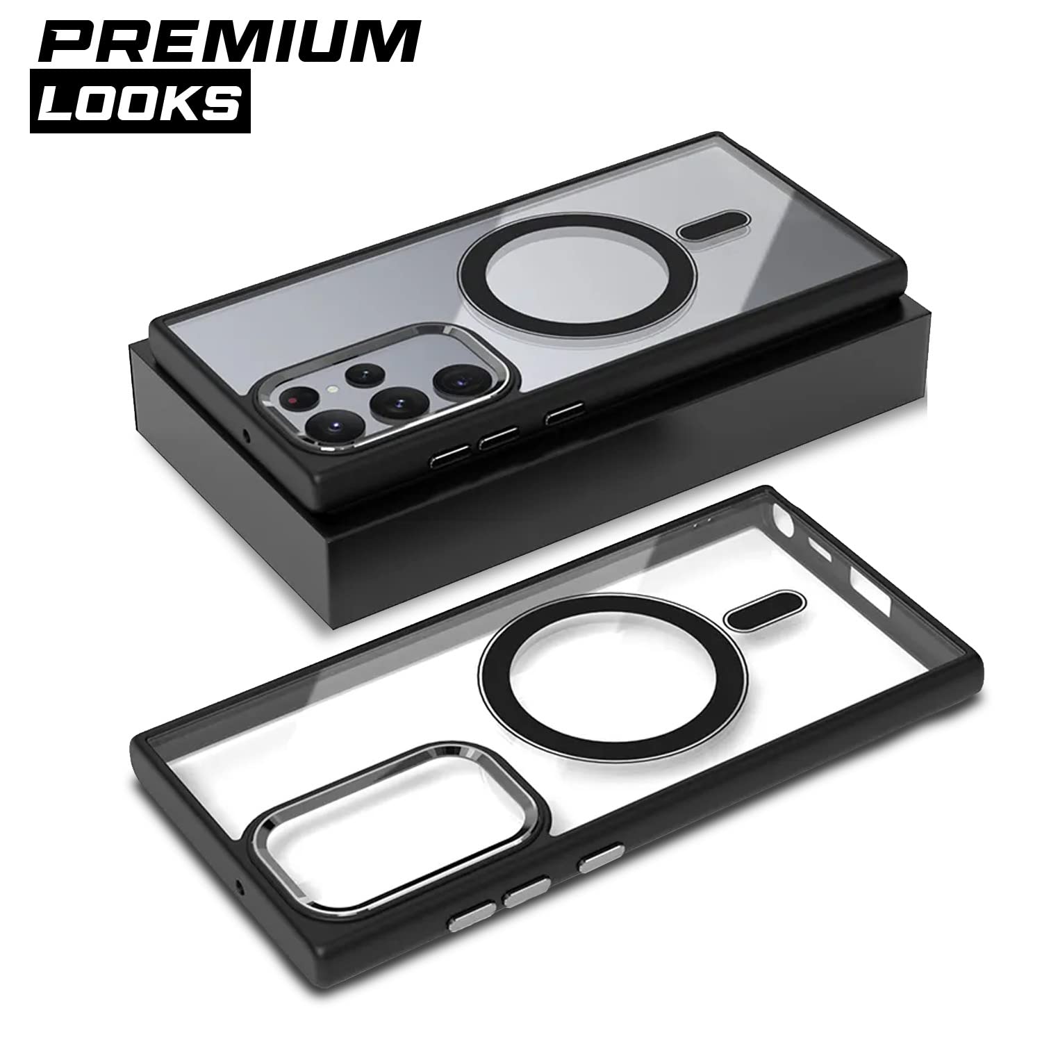 Pikkme Samsung Galaxy S23 Ultra 5G Clear Magsafe Back Cover (Transparent)