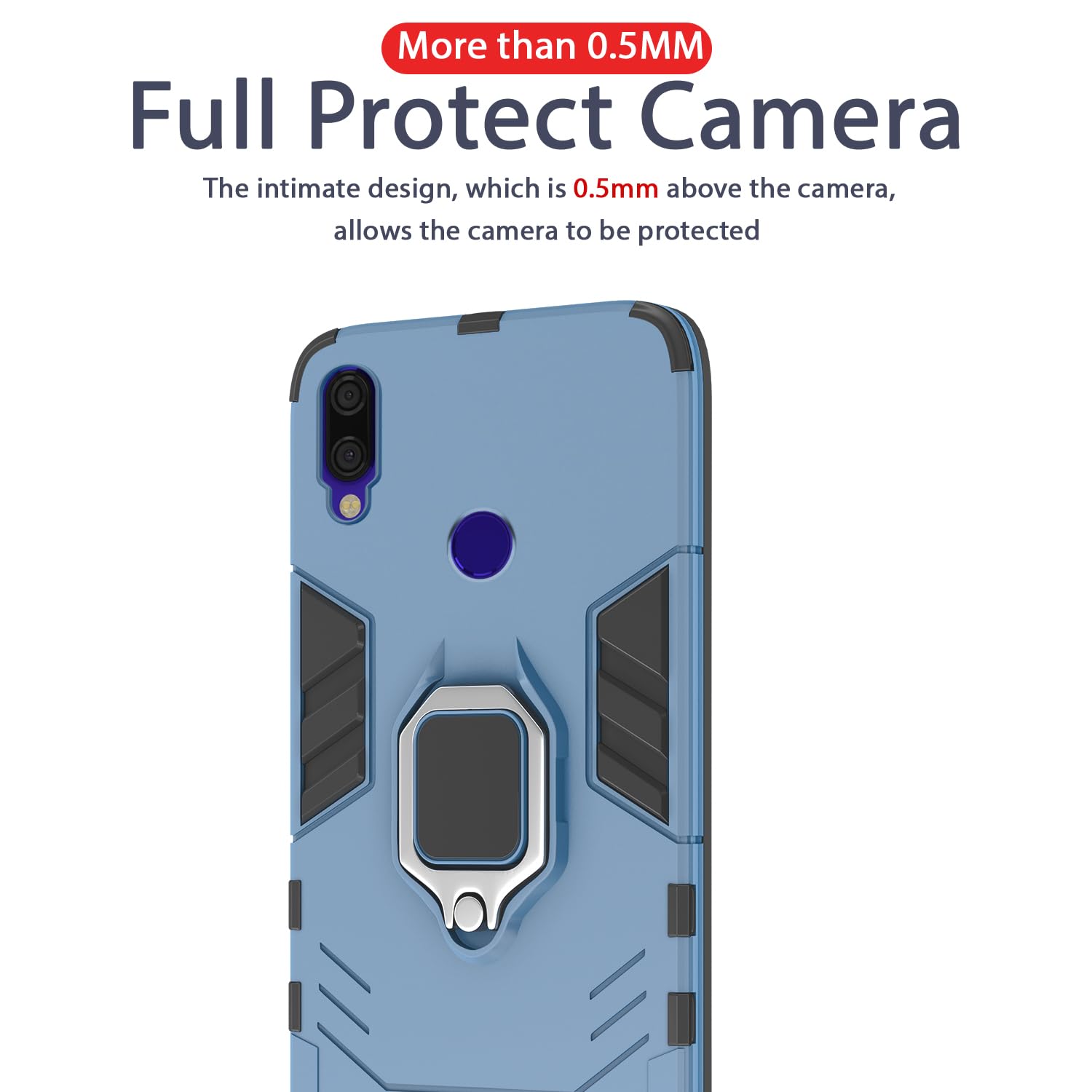 Pikkme Redmi Note 7 / Note 7 Pro/Note 7s D5 Tough Armor Back Cover | Blue