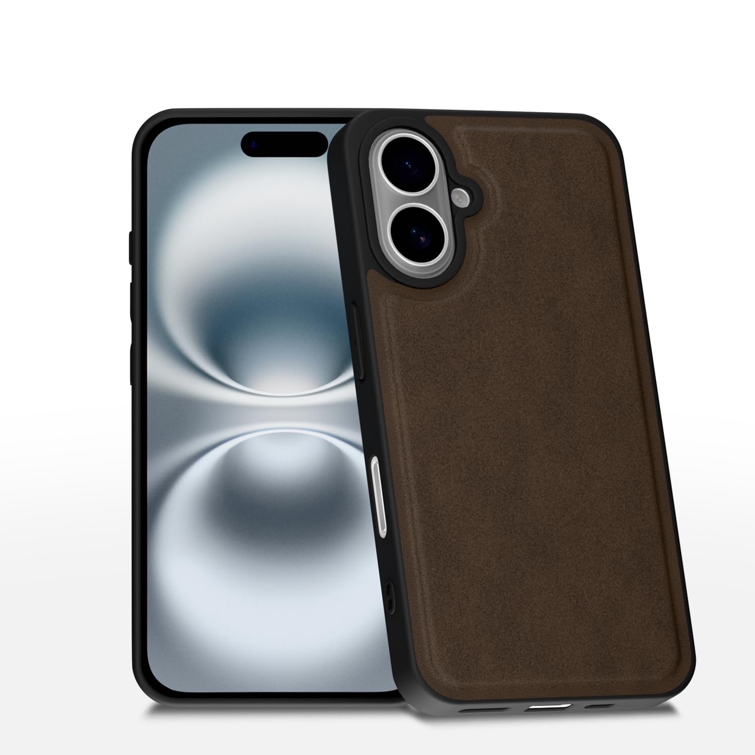 Pikkme brown Leather mobile cover for iPhone 16