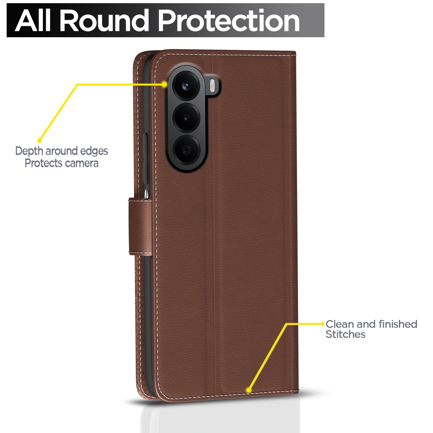 OnePlus Nord CE 6 Lite 5G flip cover in tan by Pikkme – photo 4