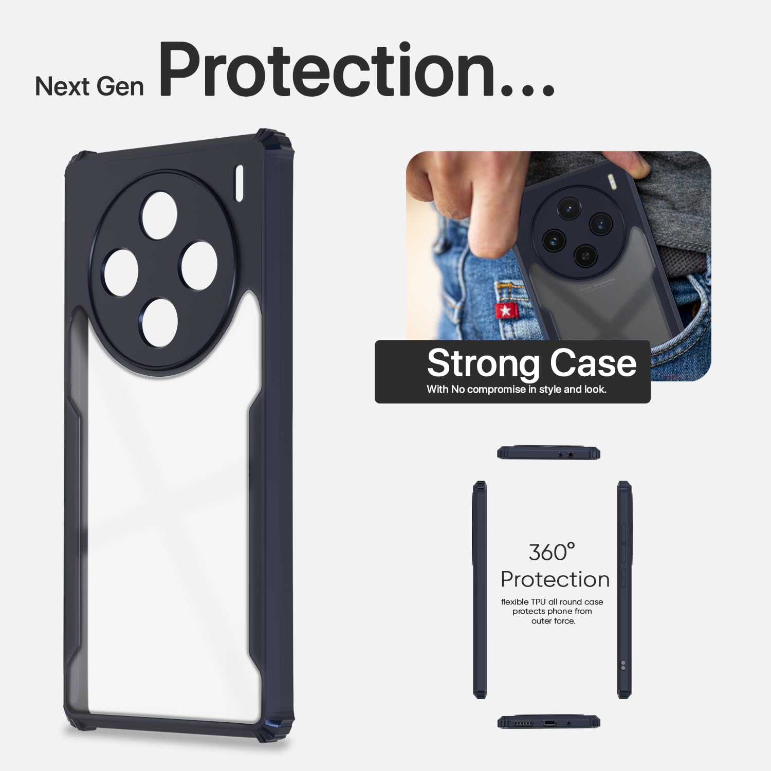 Vivo X100 5G Clear back cover in blue by Pikkme – photo 6