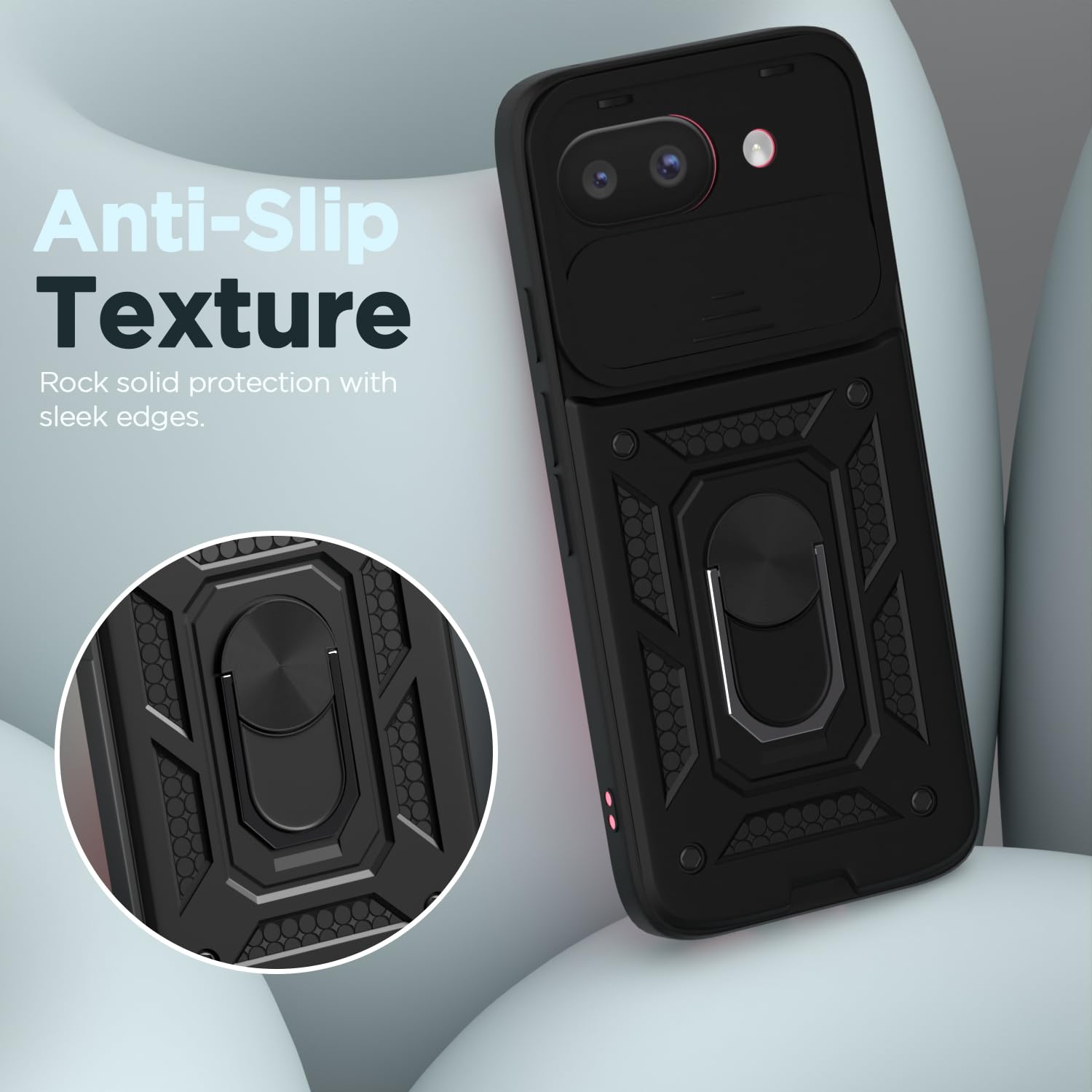 Pikkme Google Pixel 9A D10 Tough Armor Back Cover (Black)