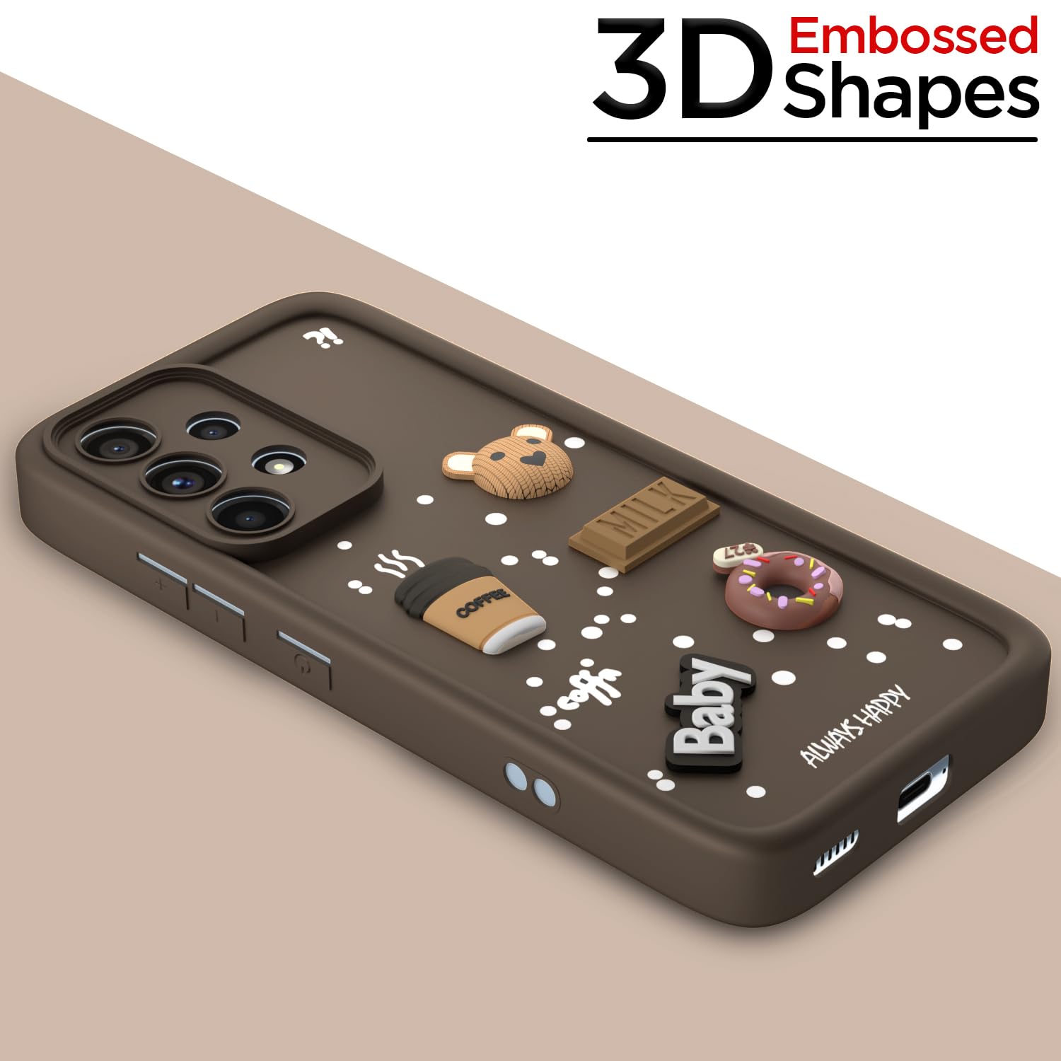 Samsung A53 5G Silicone mobile cover in brown by Pikkme – photo 3