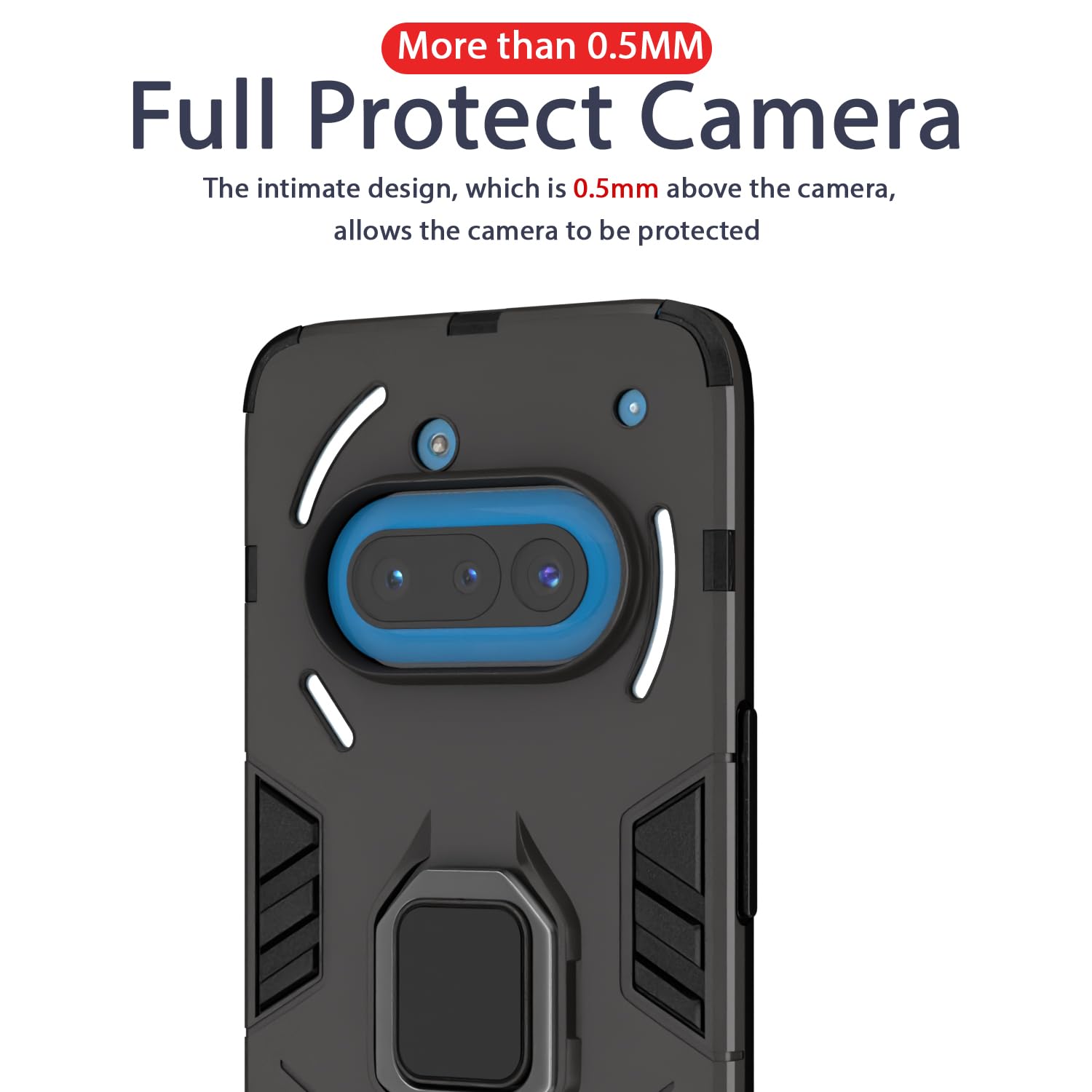 Pikkme Nothing Phone 3a 5G D5 Tough Armor Bumper Case (Black)