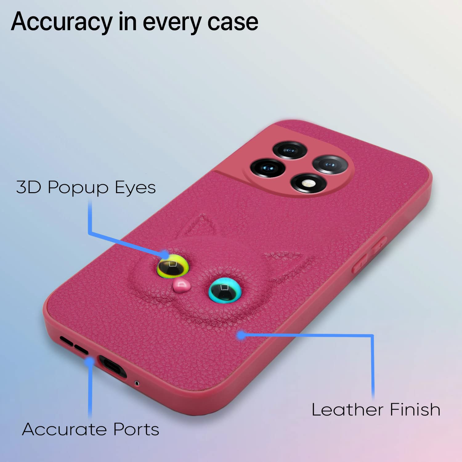 Pikkme OnePlus 11R Kitty Back Cover (Pink)